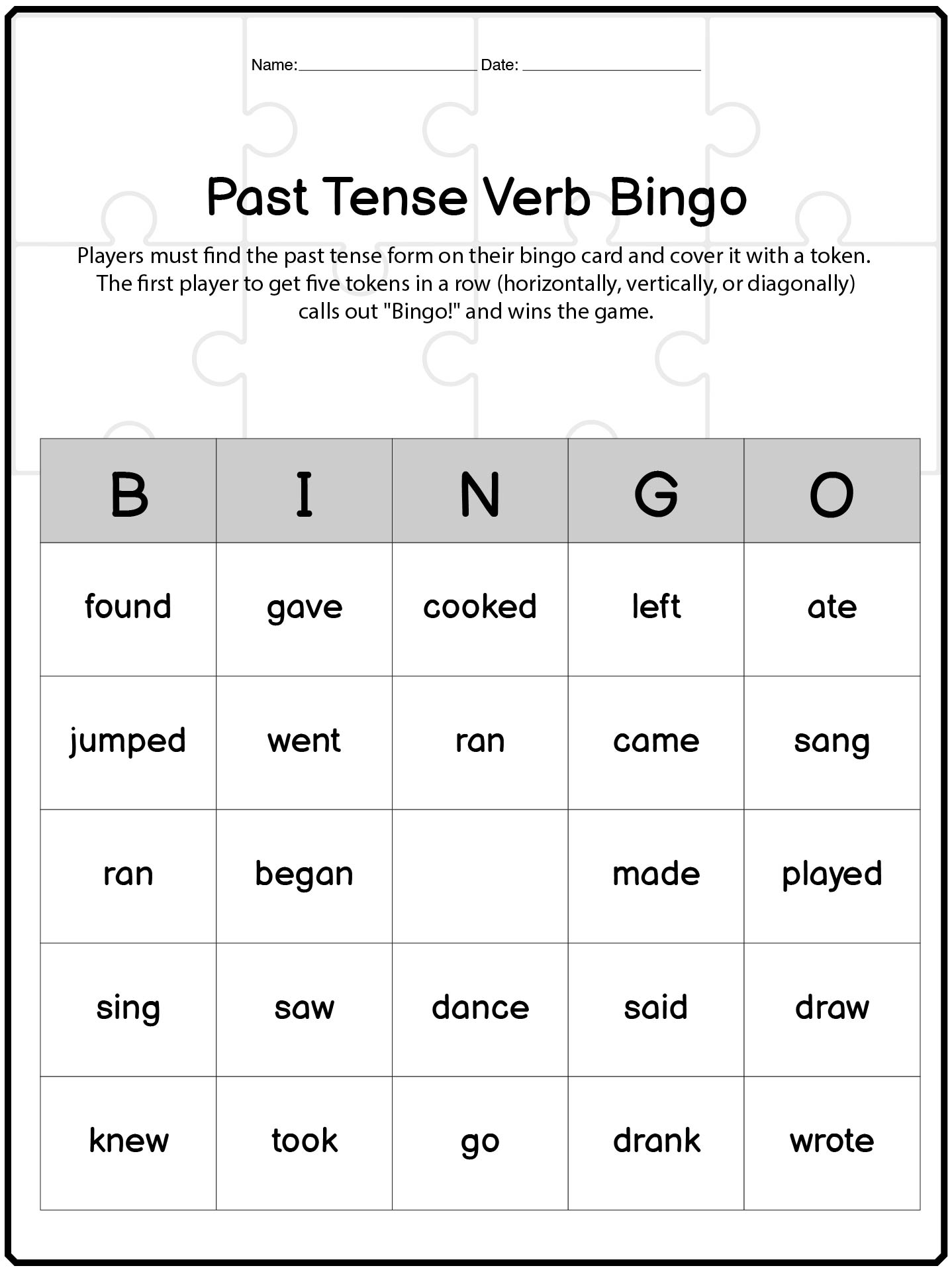 Hands-On Past Tense Verb Projects for 2nd Graders