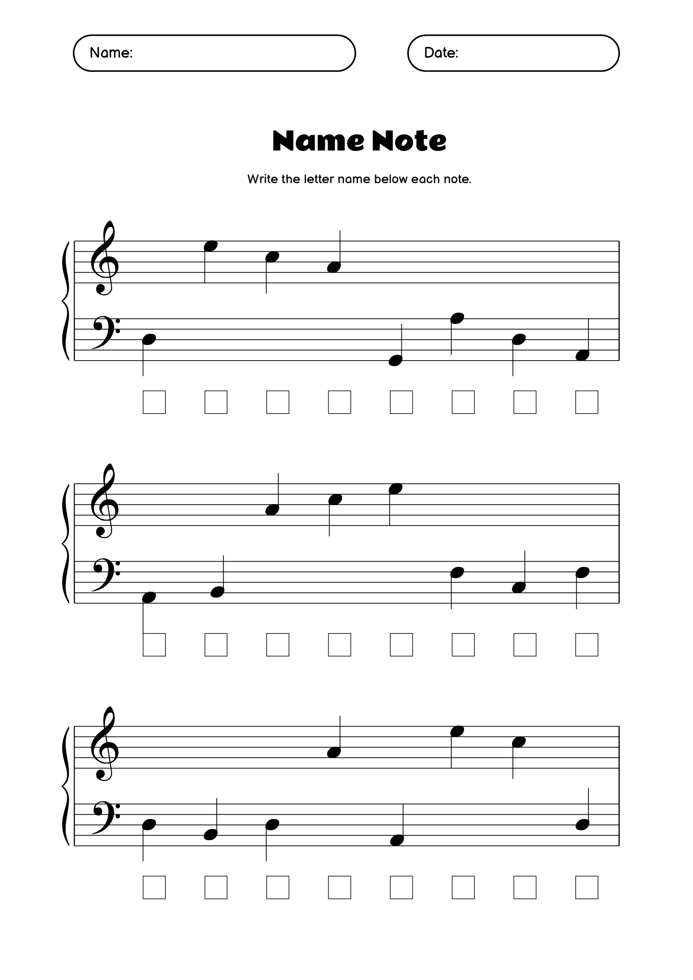 Music Notation Exercises for Students