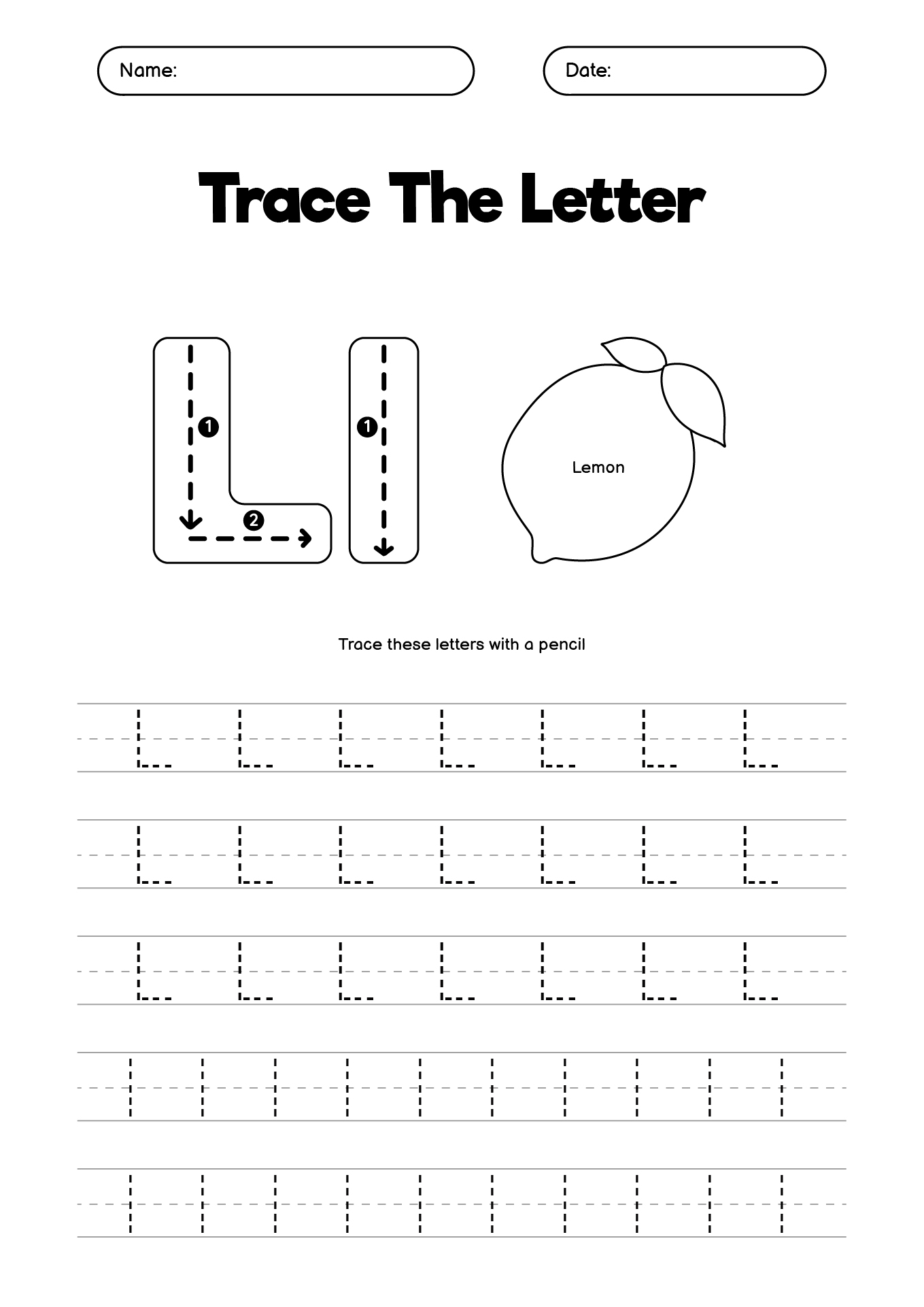 Preschool Dotted Letter Exercises