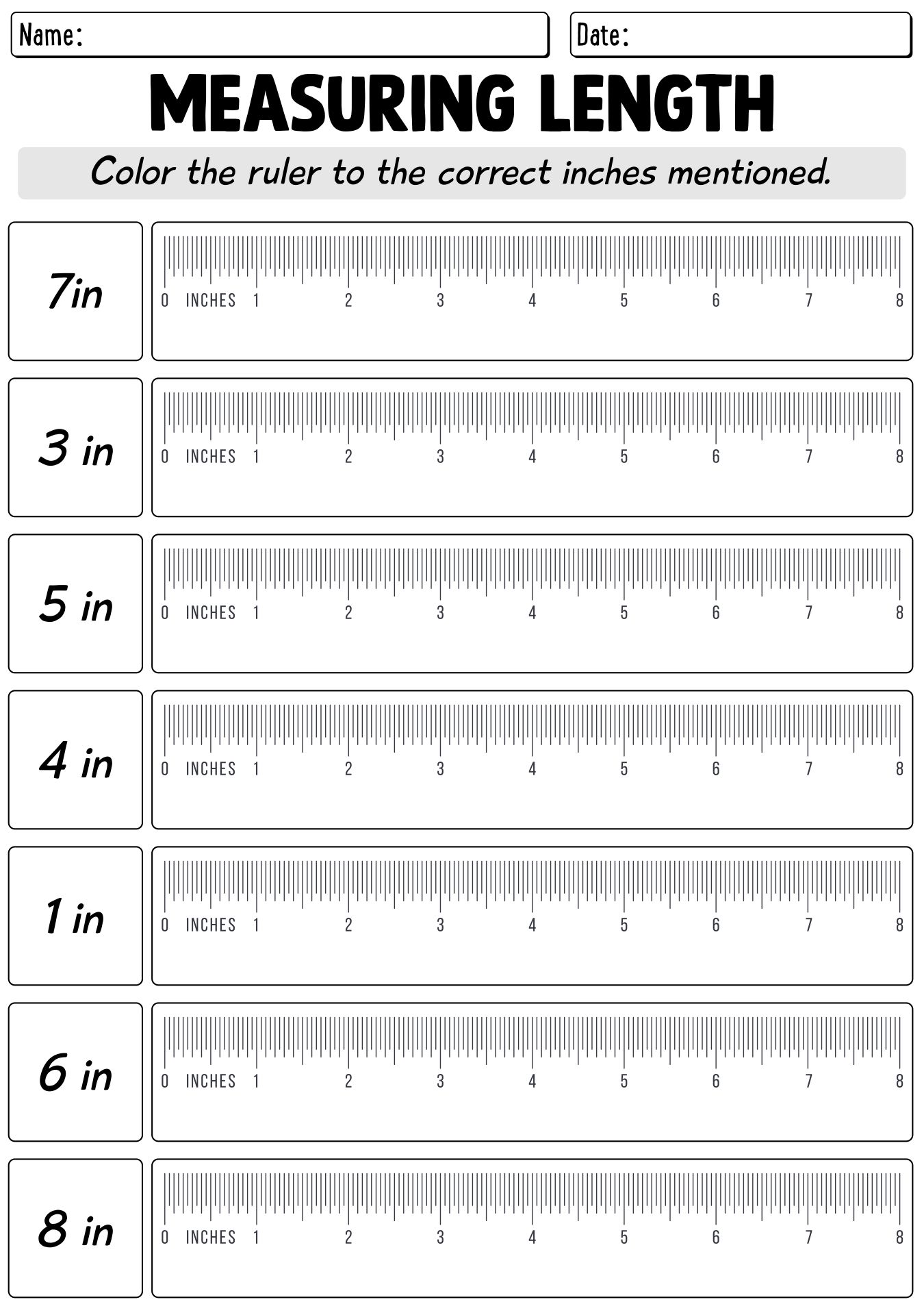 Printable Math Ruler Worksheets For Schools