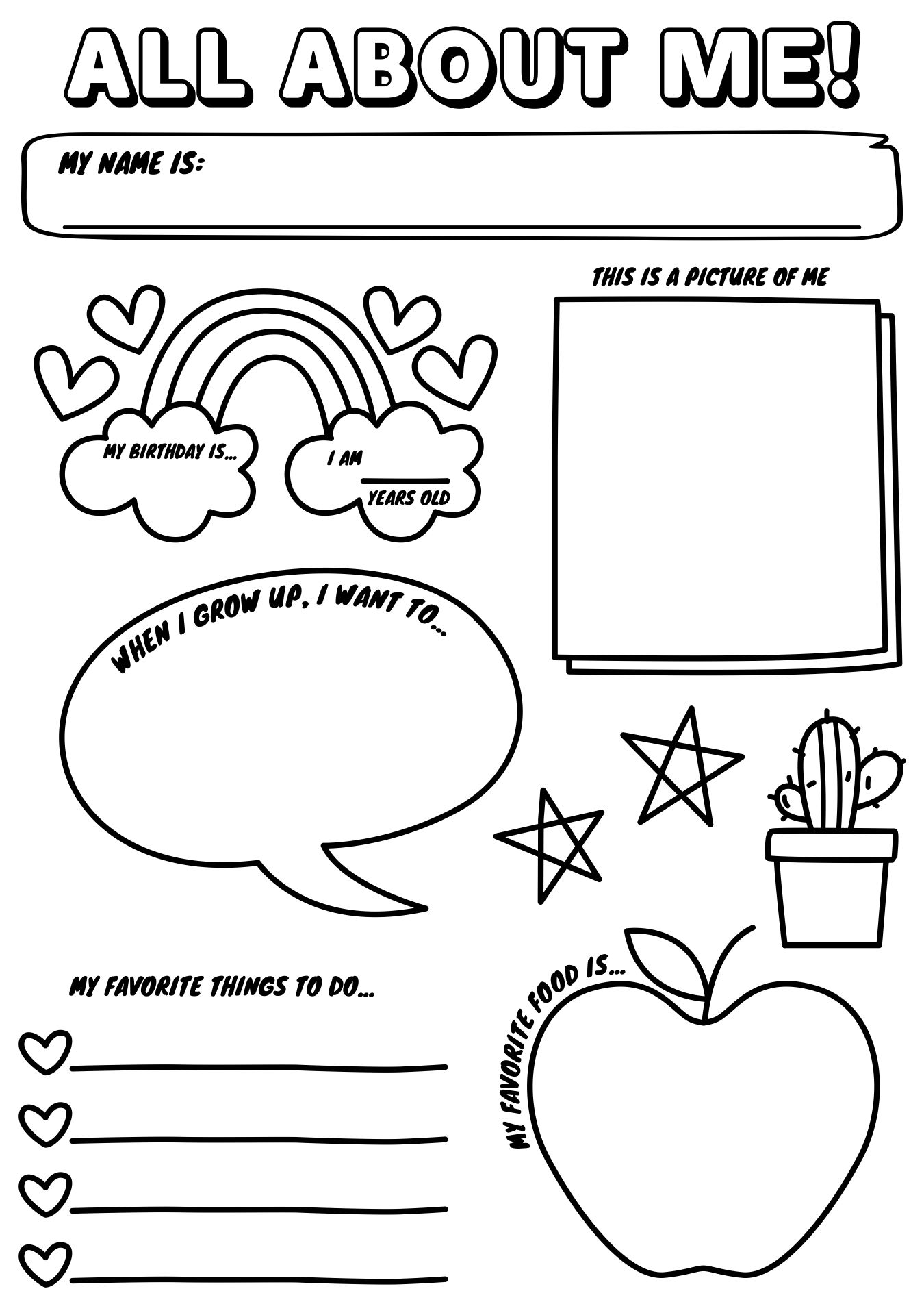 Understanding Me Activities Worksheet for Preschoolers