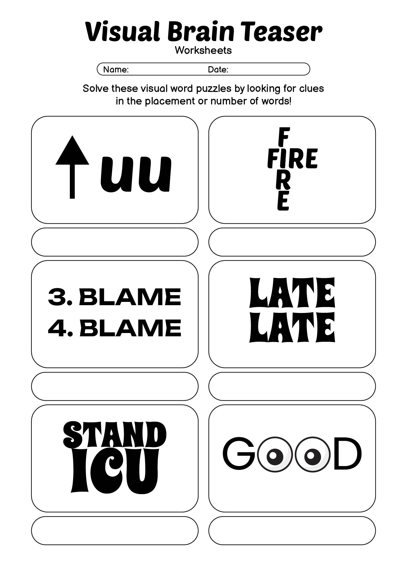 Visual Brain Teaser Activities for Adults