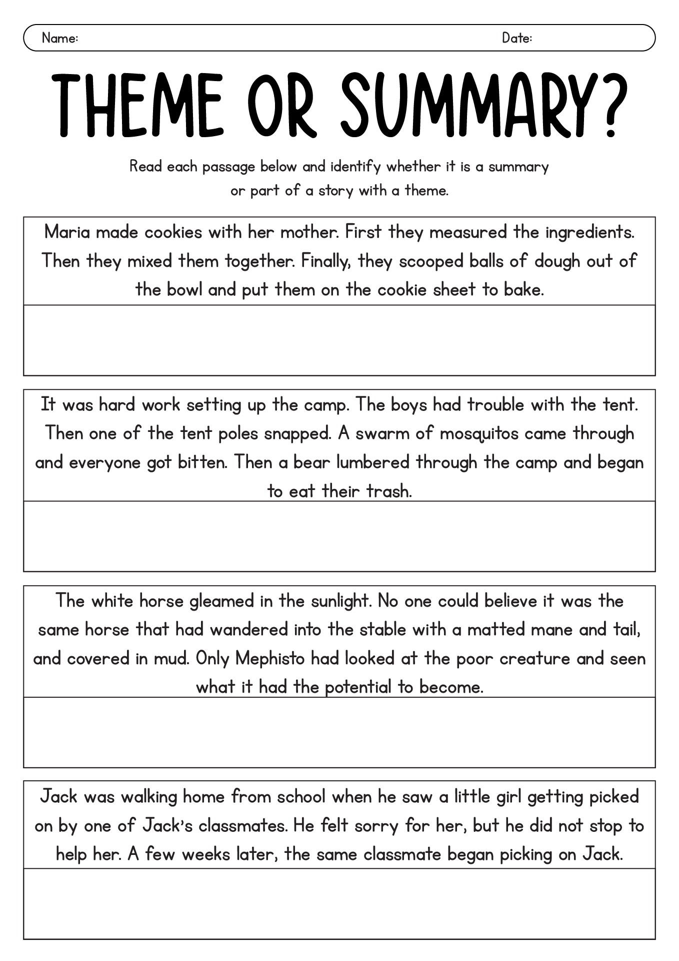 Worksheets On Themes In 8th Grade Literature