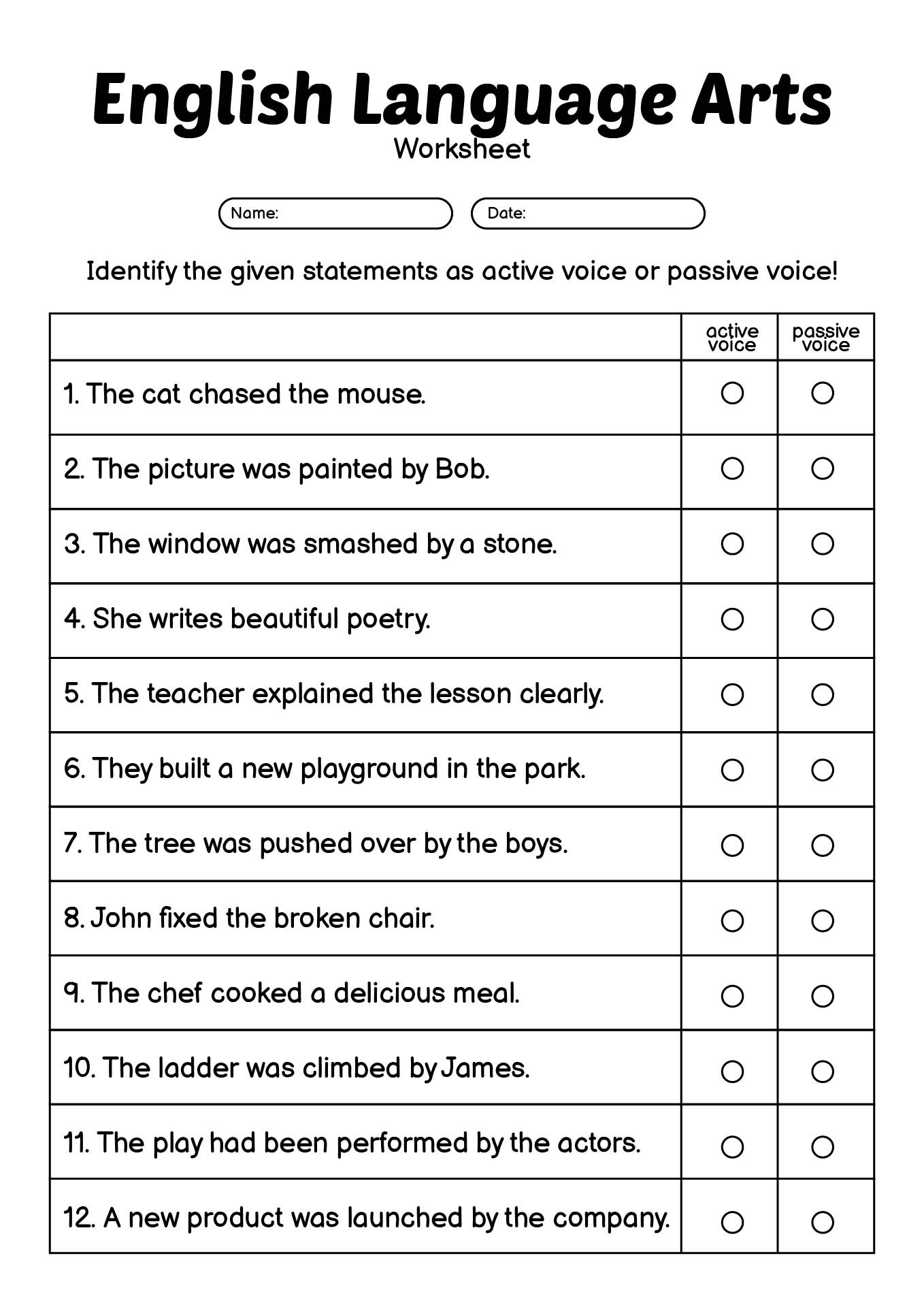 7th Grade ELA Practice Worksheets Printable