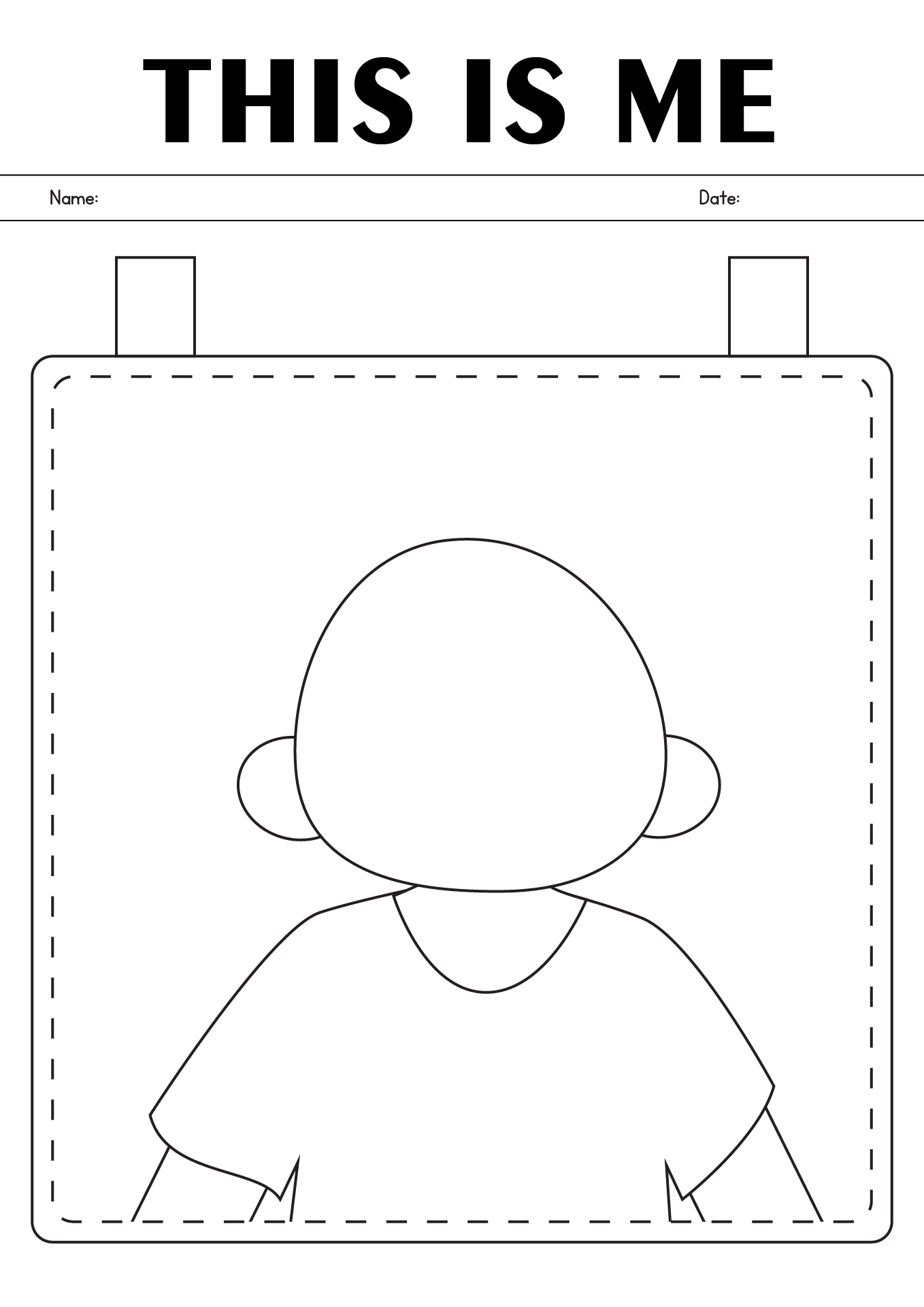 Drawing Myself Activity Sheet For Kindergarten