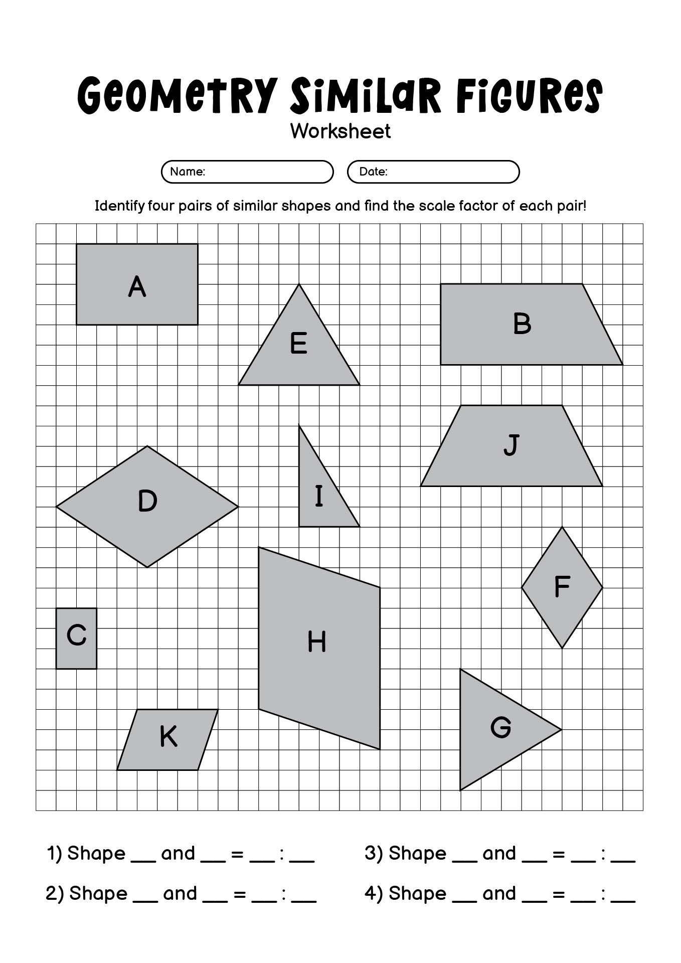 Geometry Similar Figures Exercises