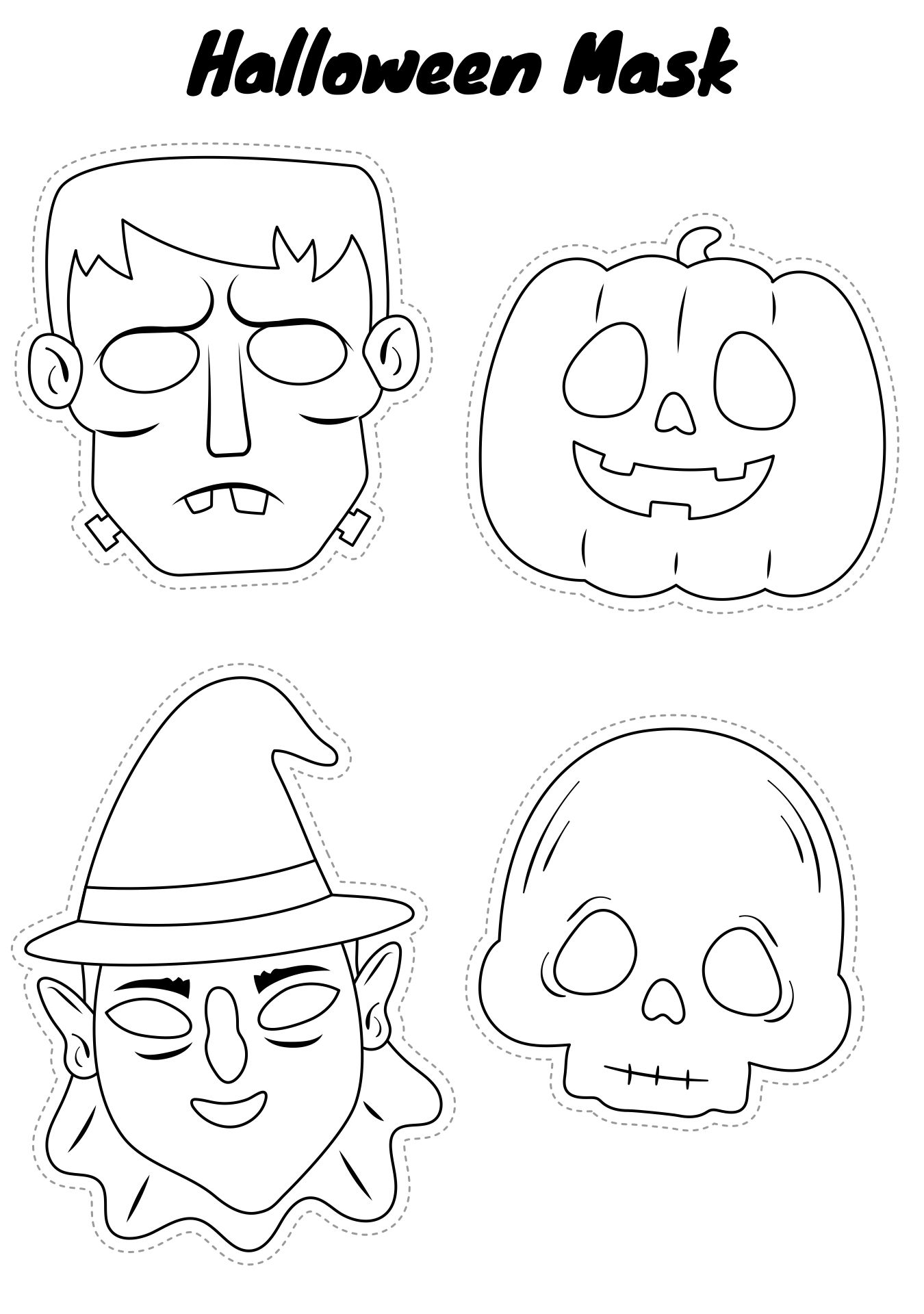 Halloween Costume Cutting Outlines For Children