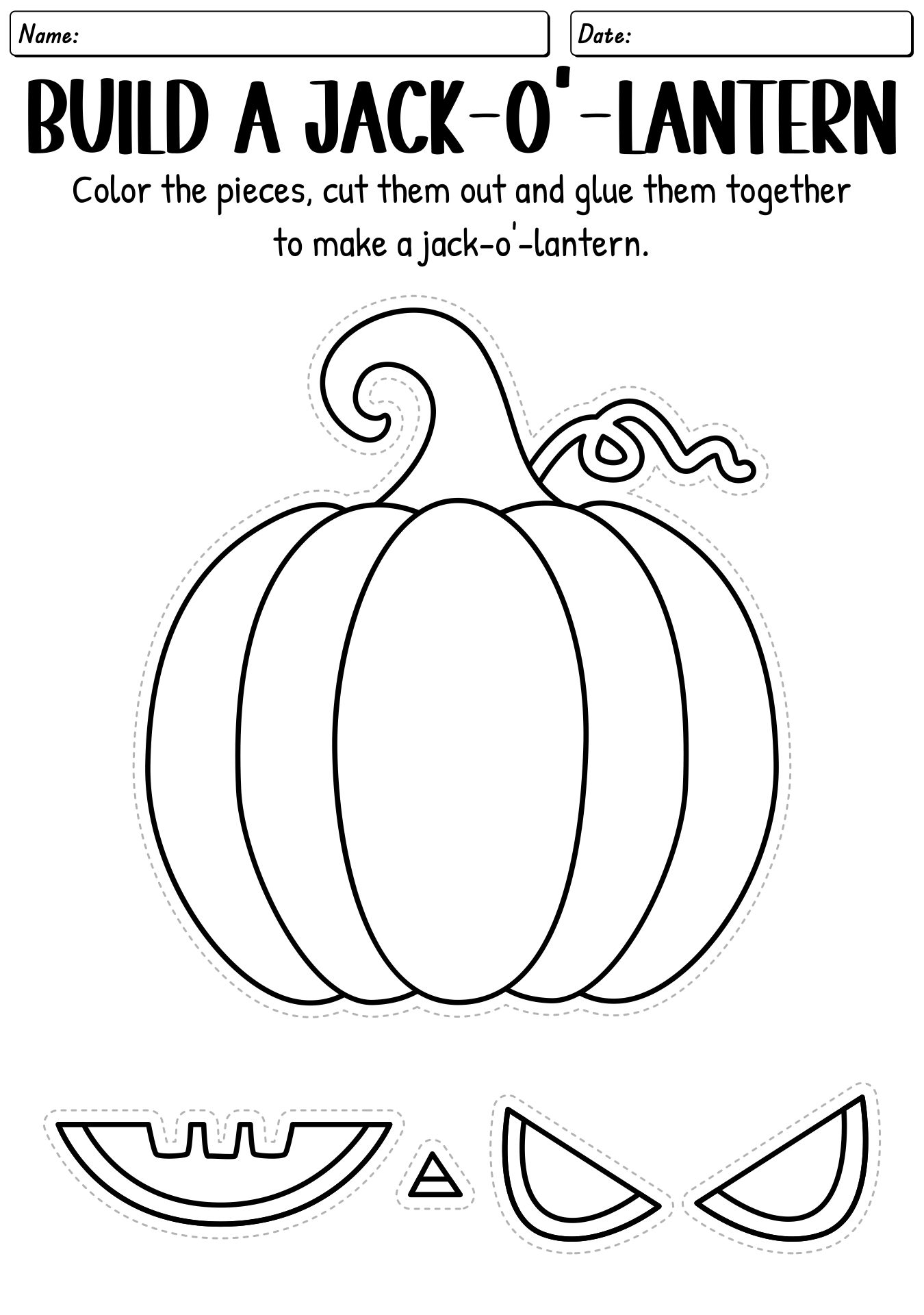 Halloween Craft Printables Cut And Paste