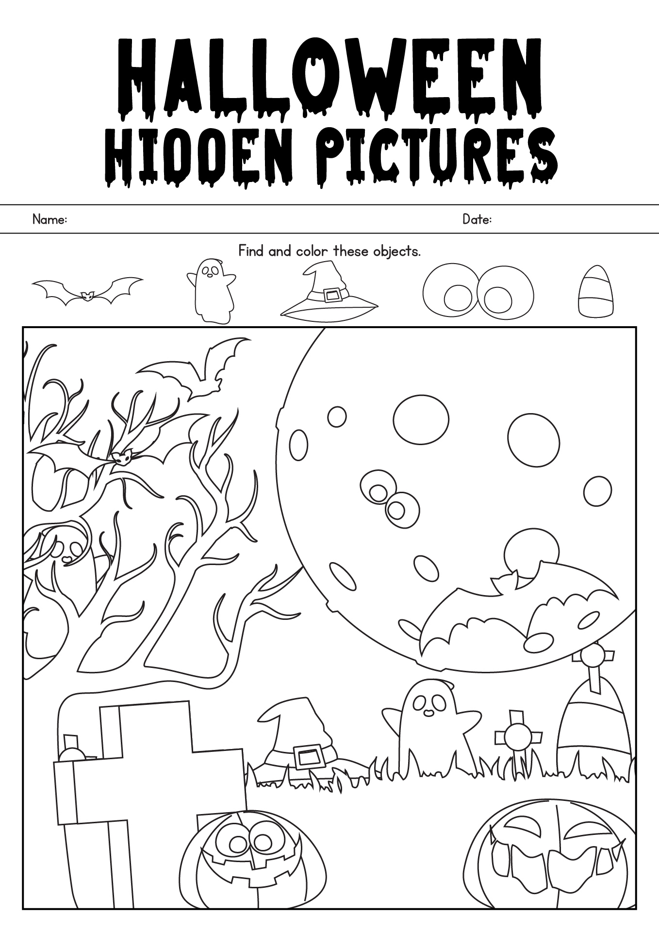 Halloween Hidden Picture For Students