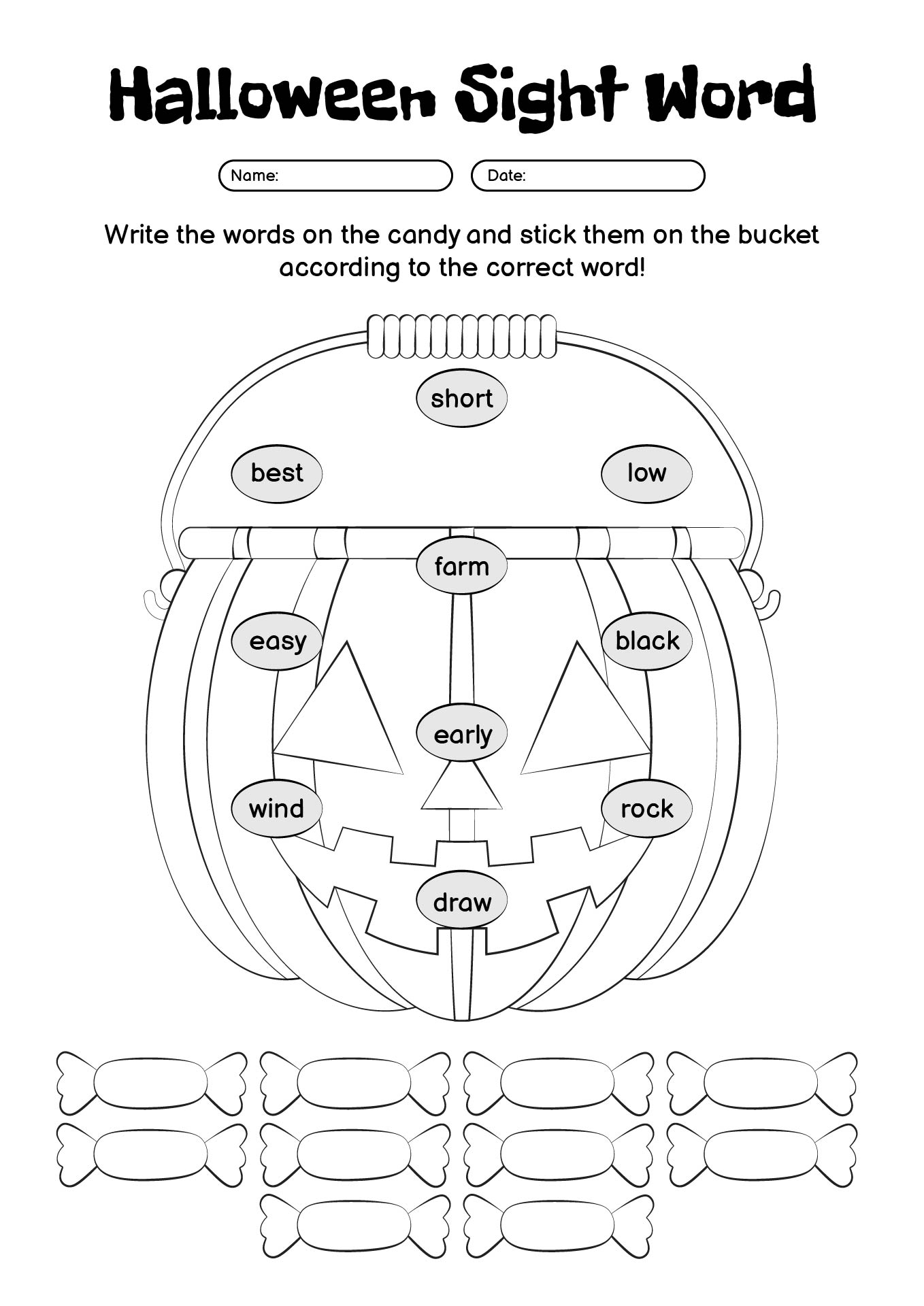 Halloween Sight Word Games for First Grade