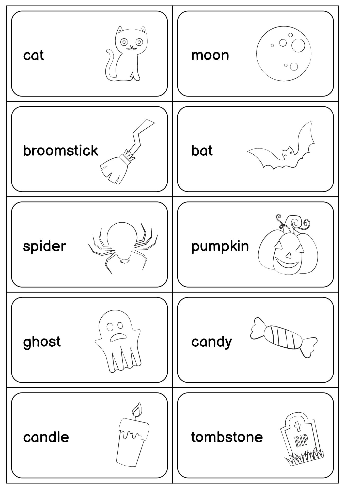 Halloween Themed Sight Word Flashcards