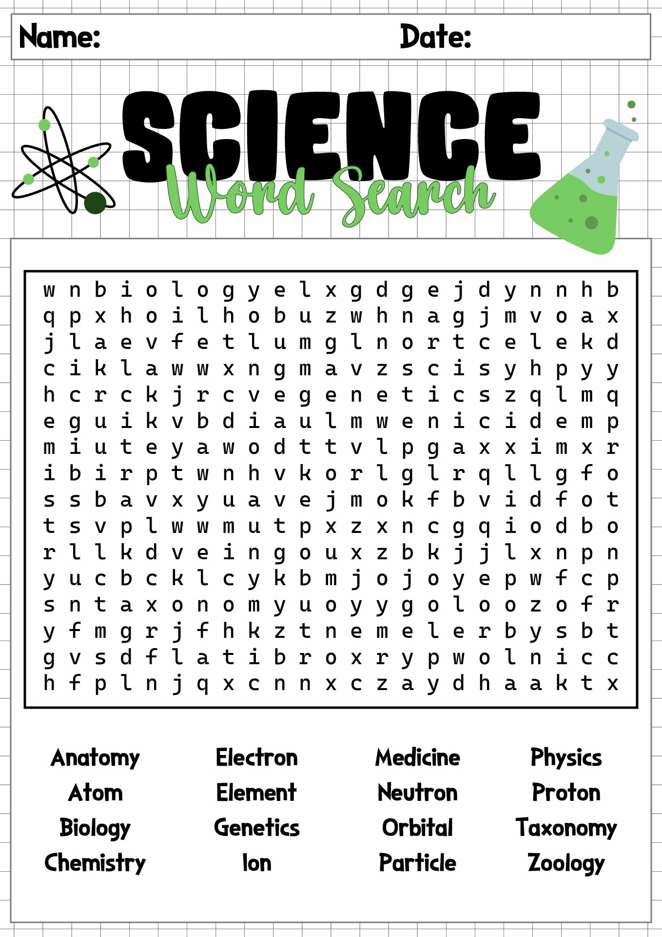 Middle School Science Vocabulary Worksheets