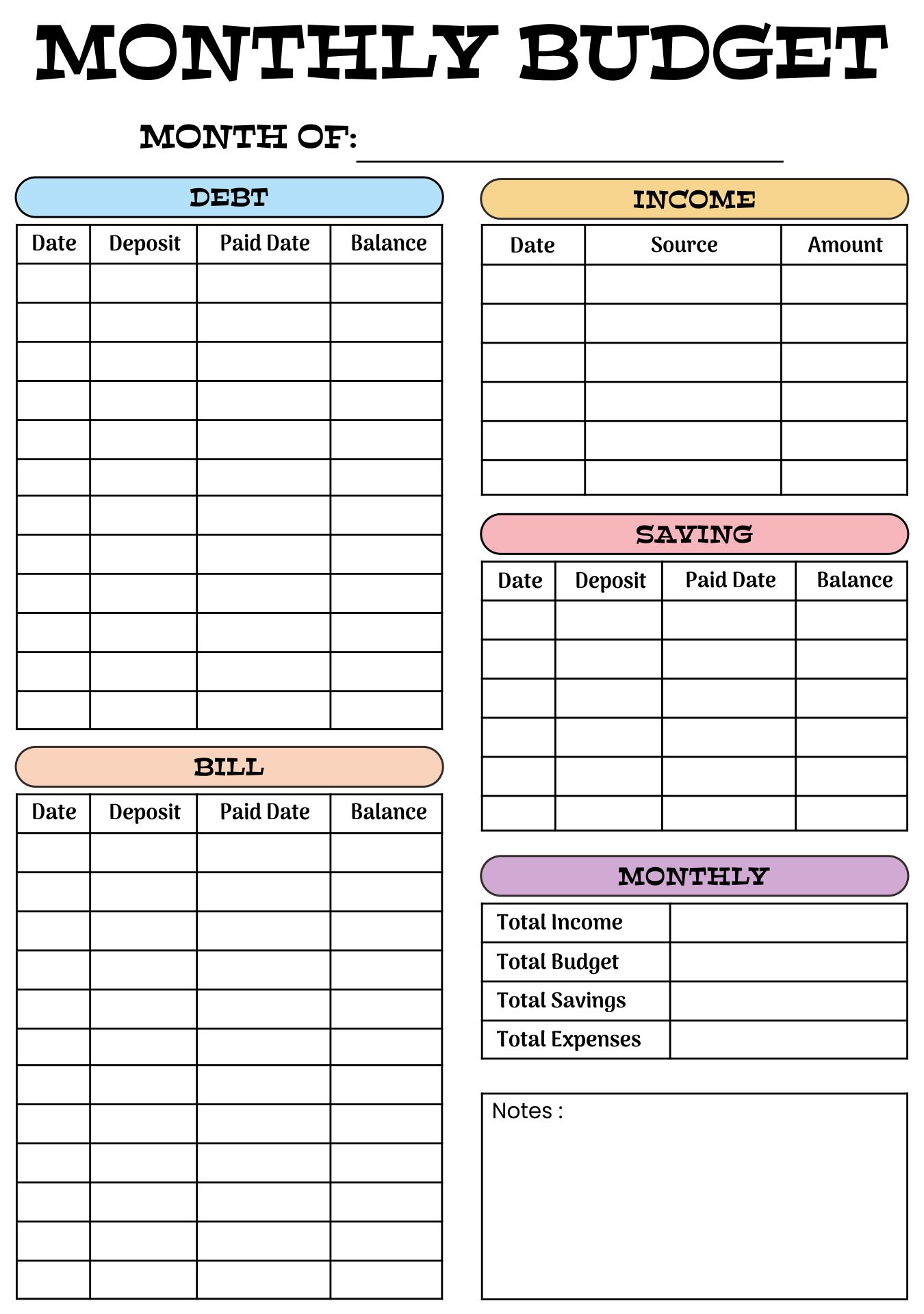 Monthly Home Expense Tracker