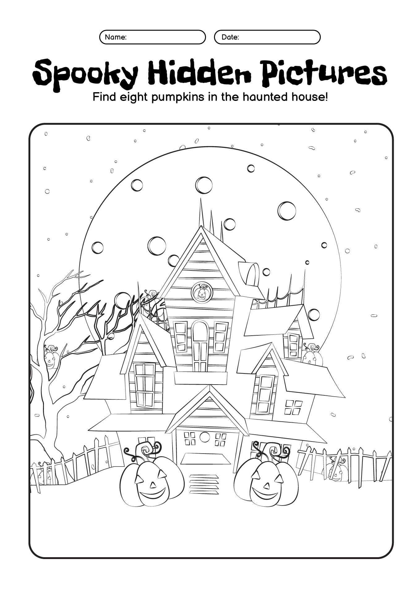 Printable Spooky Hidden Pictures Puzzles