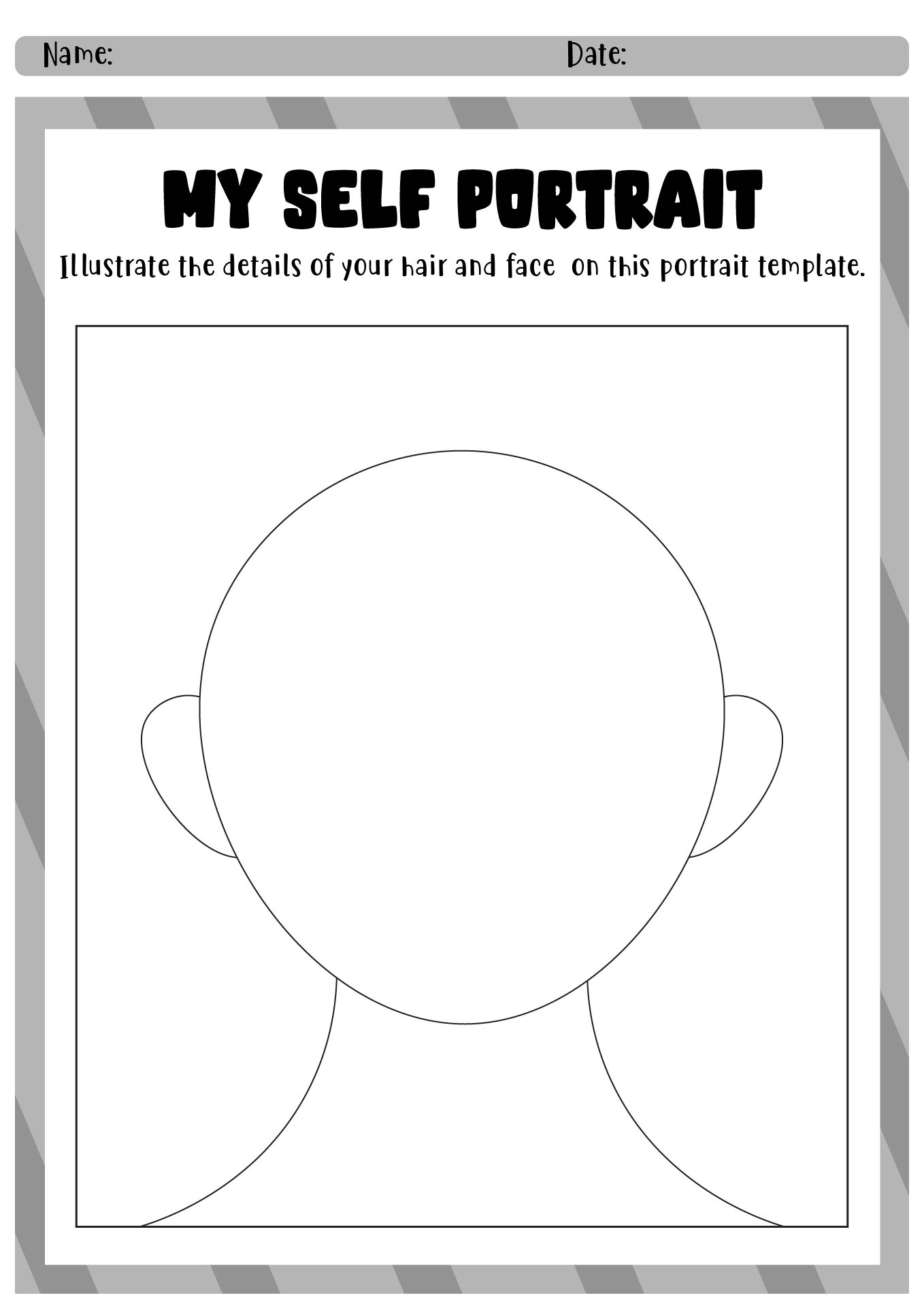 Self Portrait Coloring Preschool