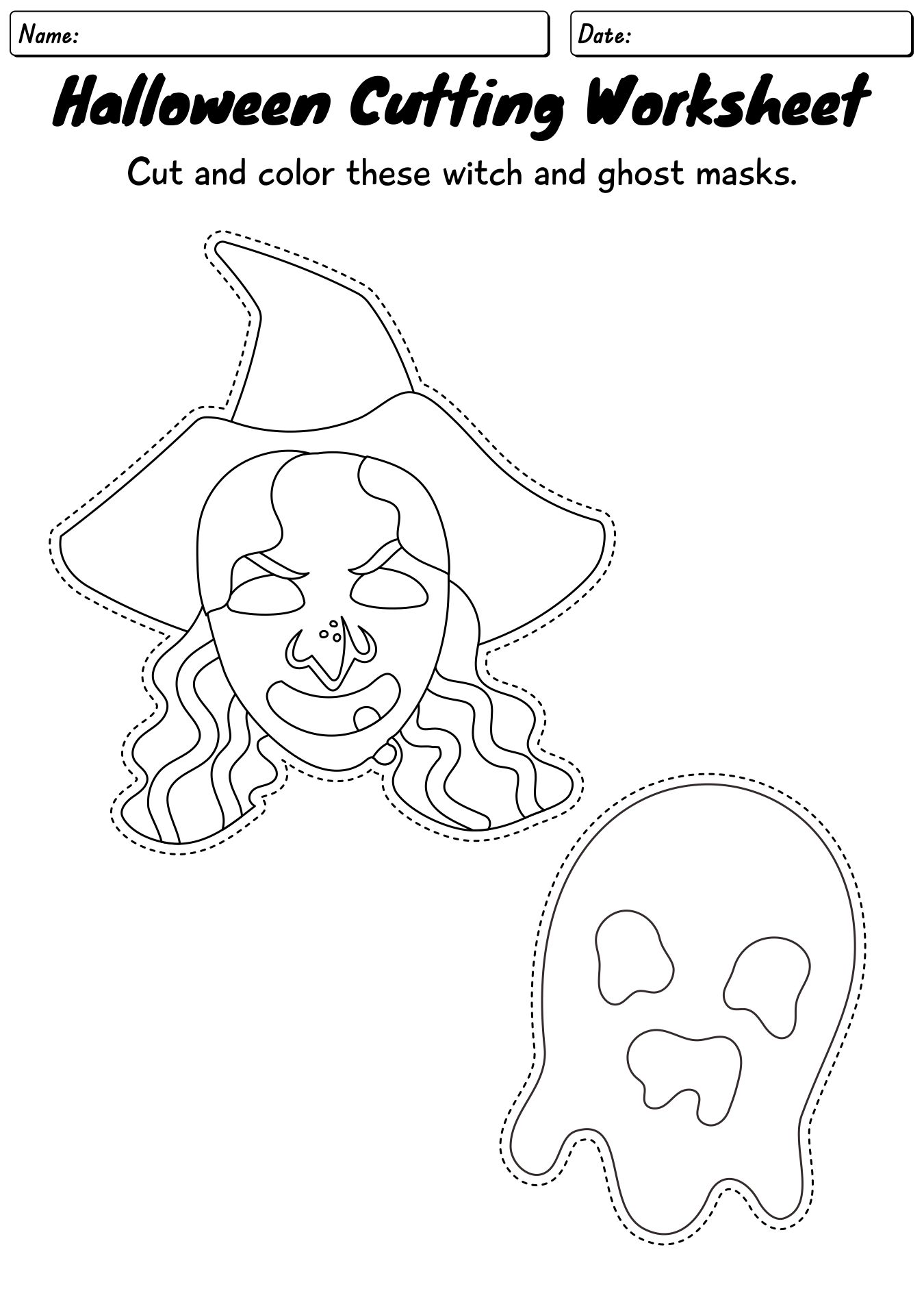 Witch And Ghost Cut-out Projects For Kids