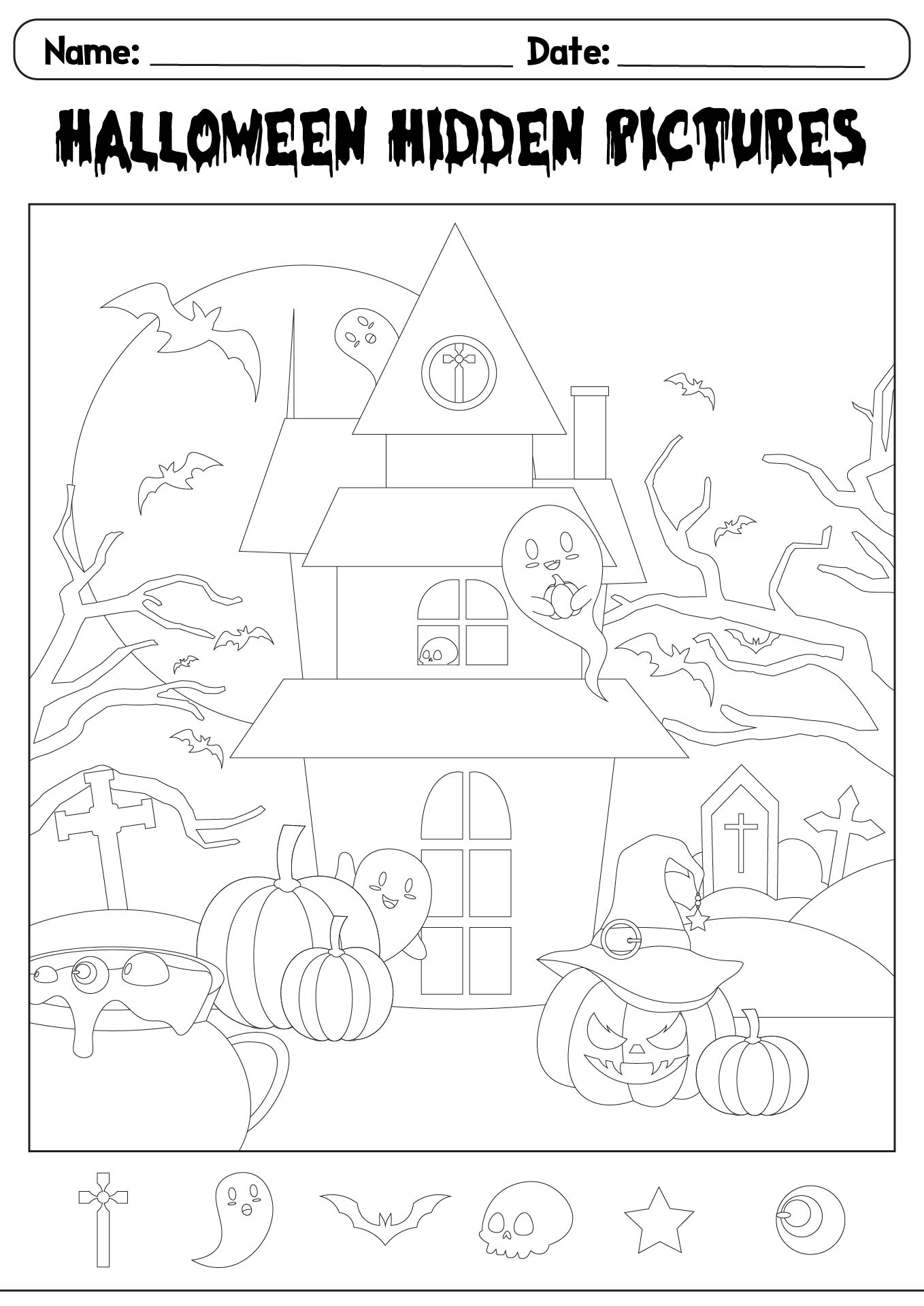 Witch And Ghost Hidden Images Worksheets