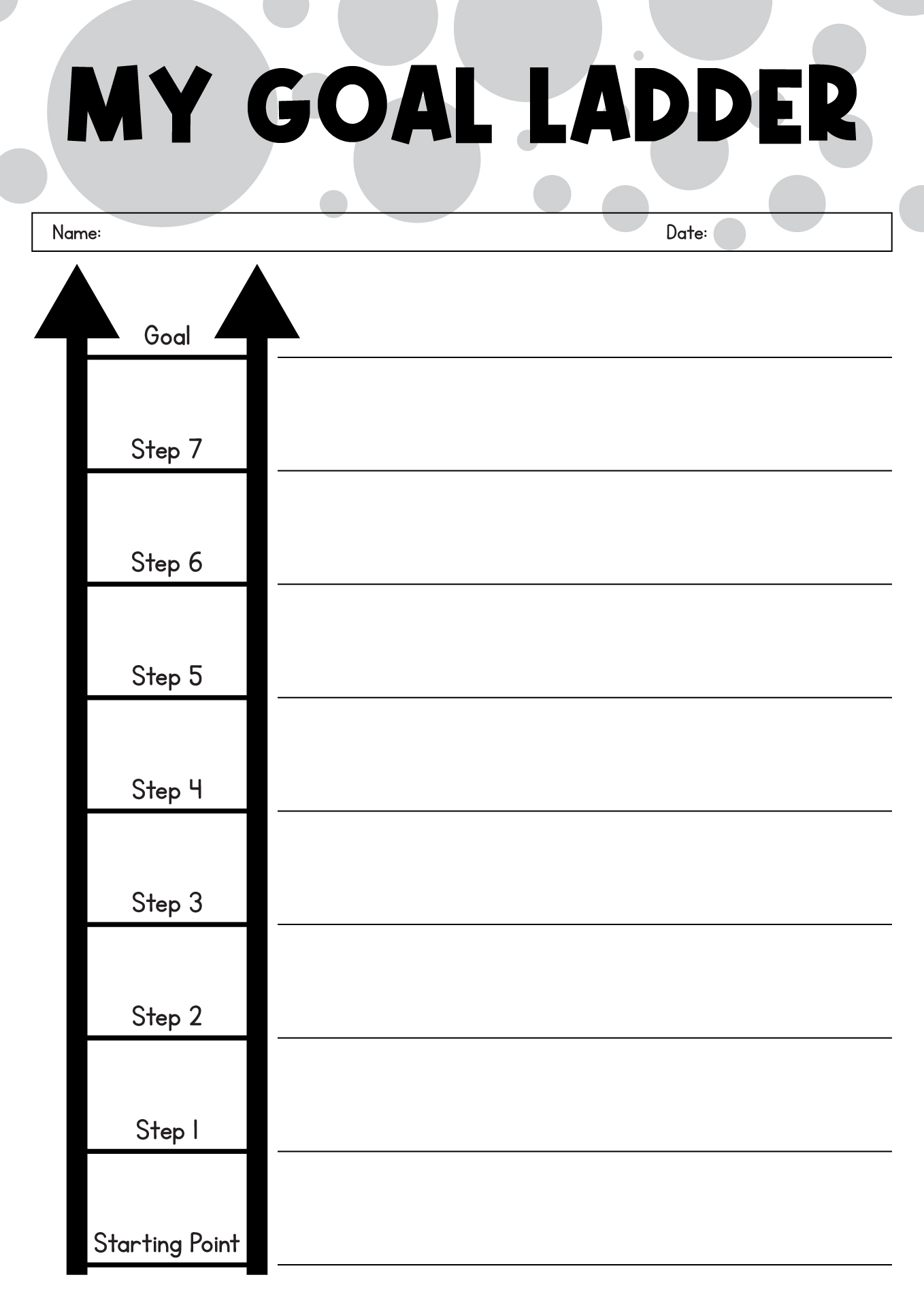 Achieve Your Goals With A Goal Ladder Worksheet