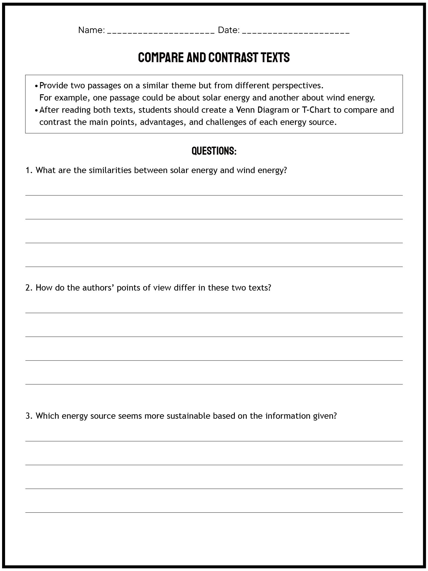 Advanced 5th Grade Reading Comprehension Activities