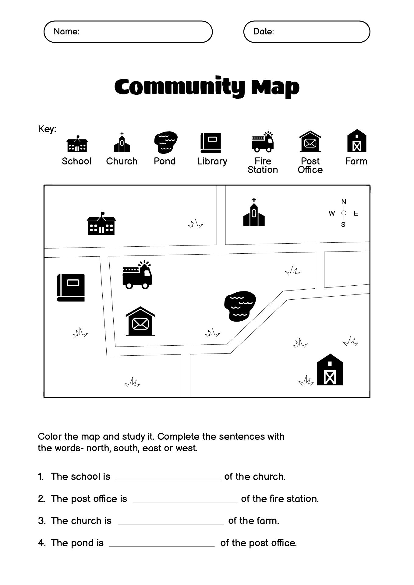 Beginner Map Key Tasks for Kindergarten Students