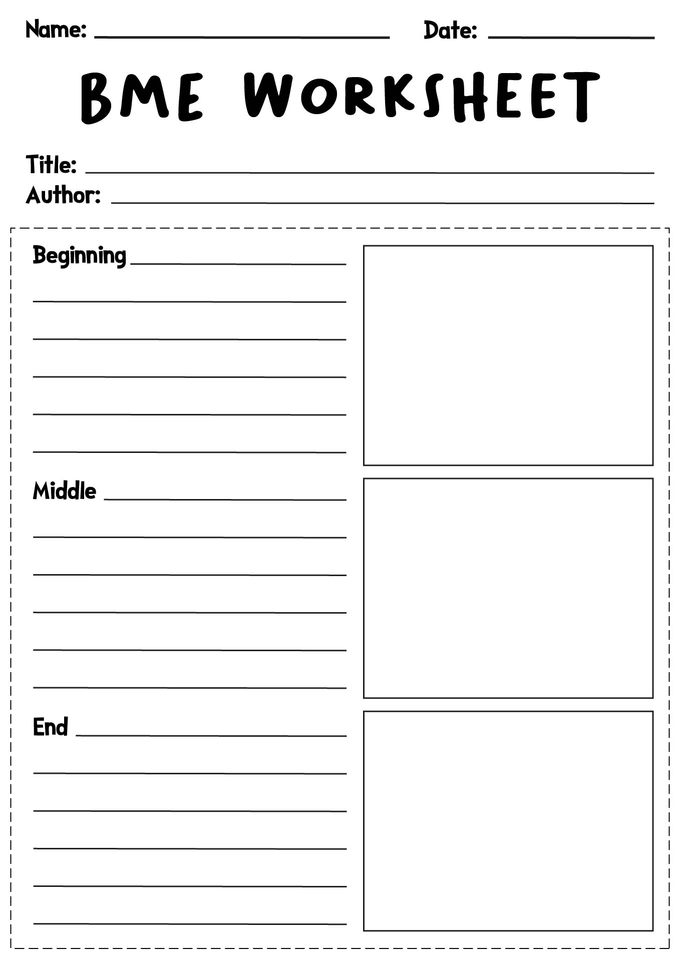 Beginning Middle Ending Worksheet