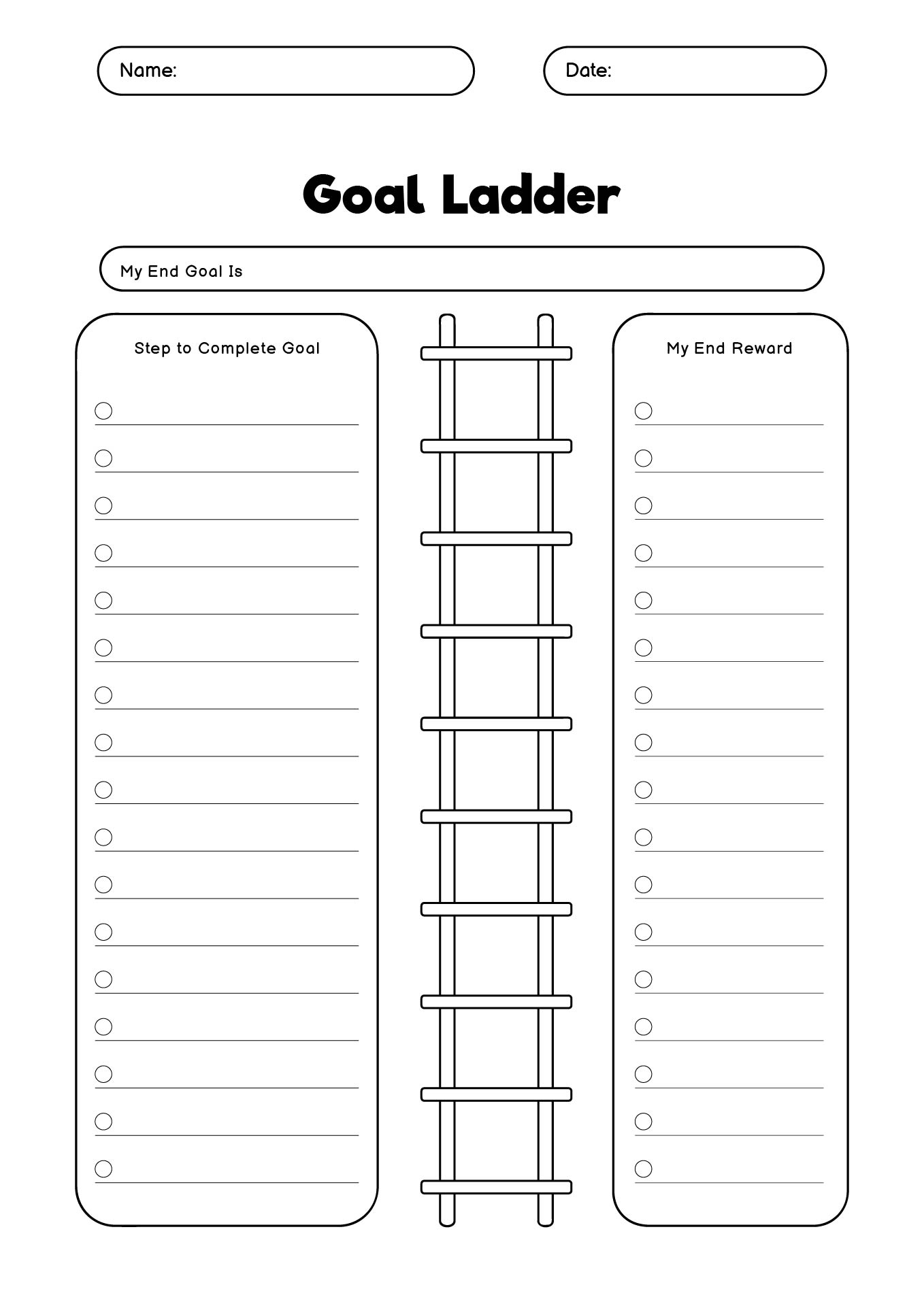 Blank Goal Ladder Template