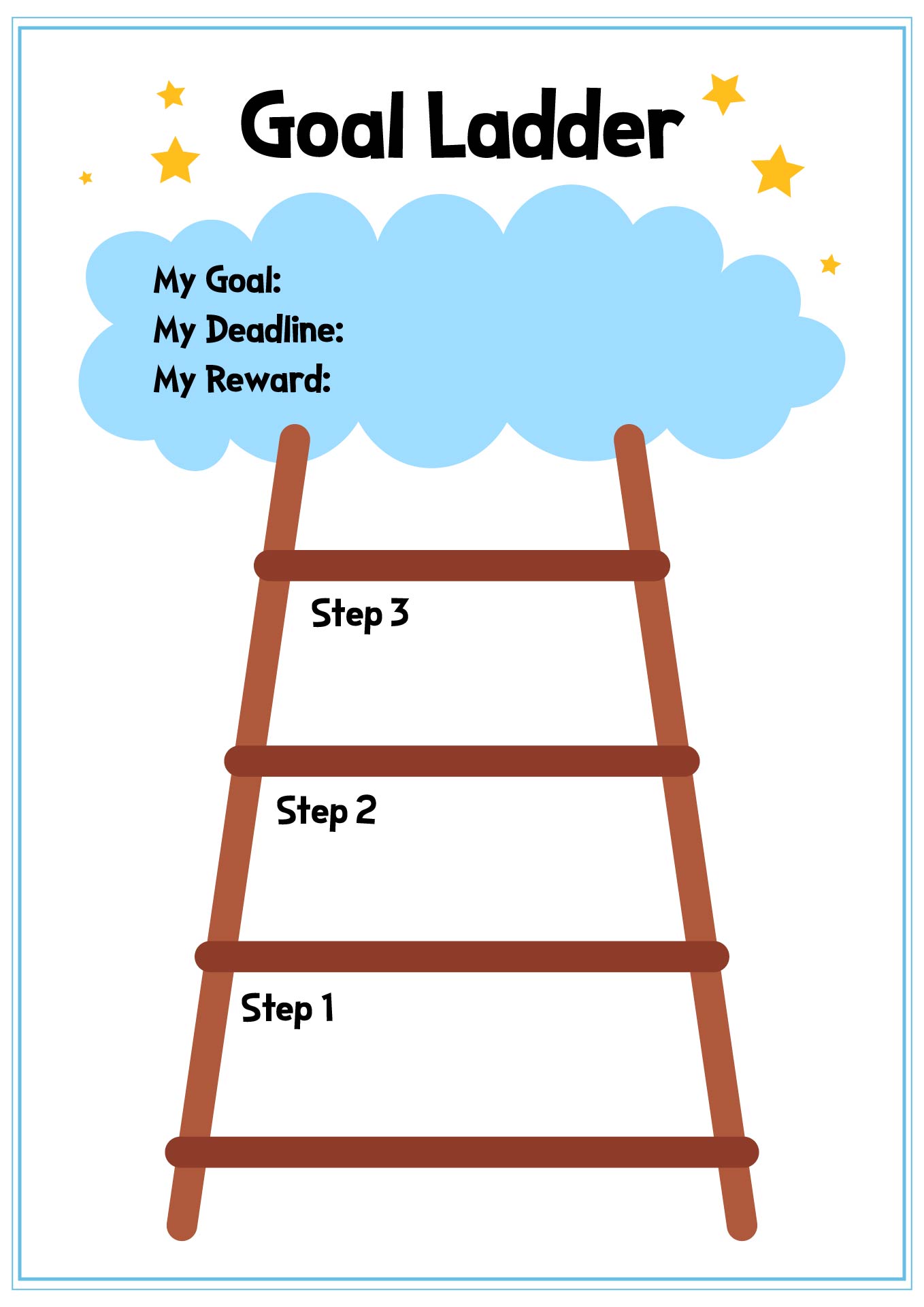 Goal Ladder Worksheet for Kids