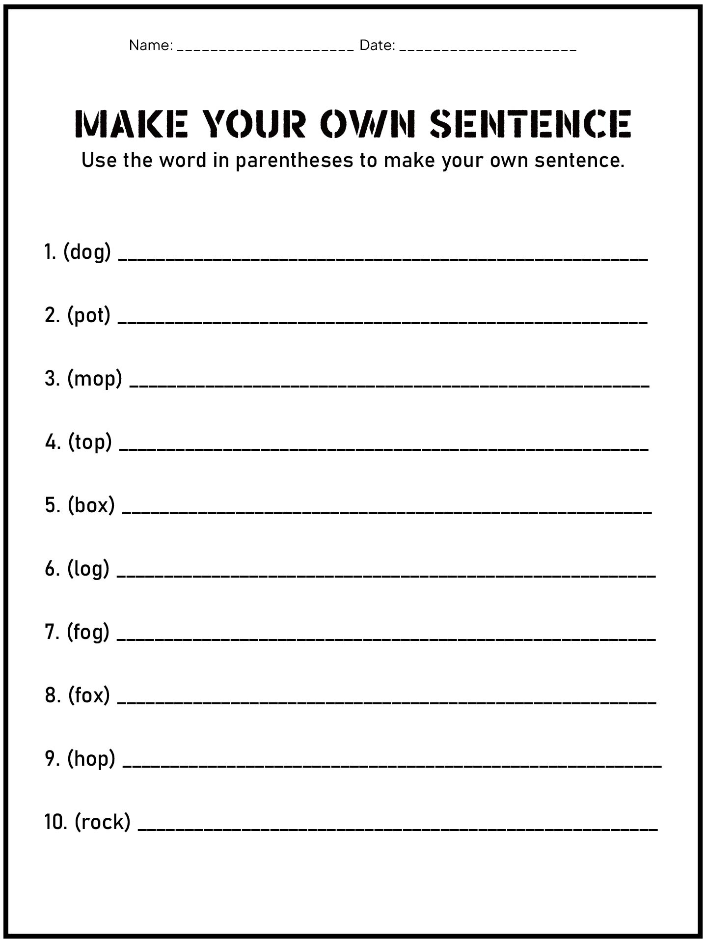 Grade 1 Short-Vowel O Reading Sheets