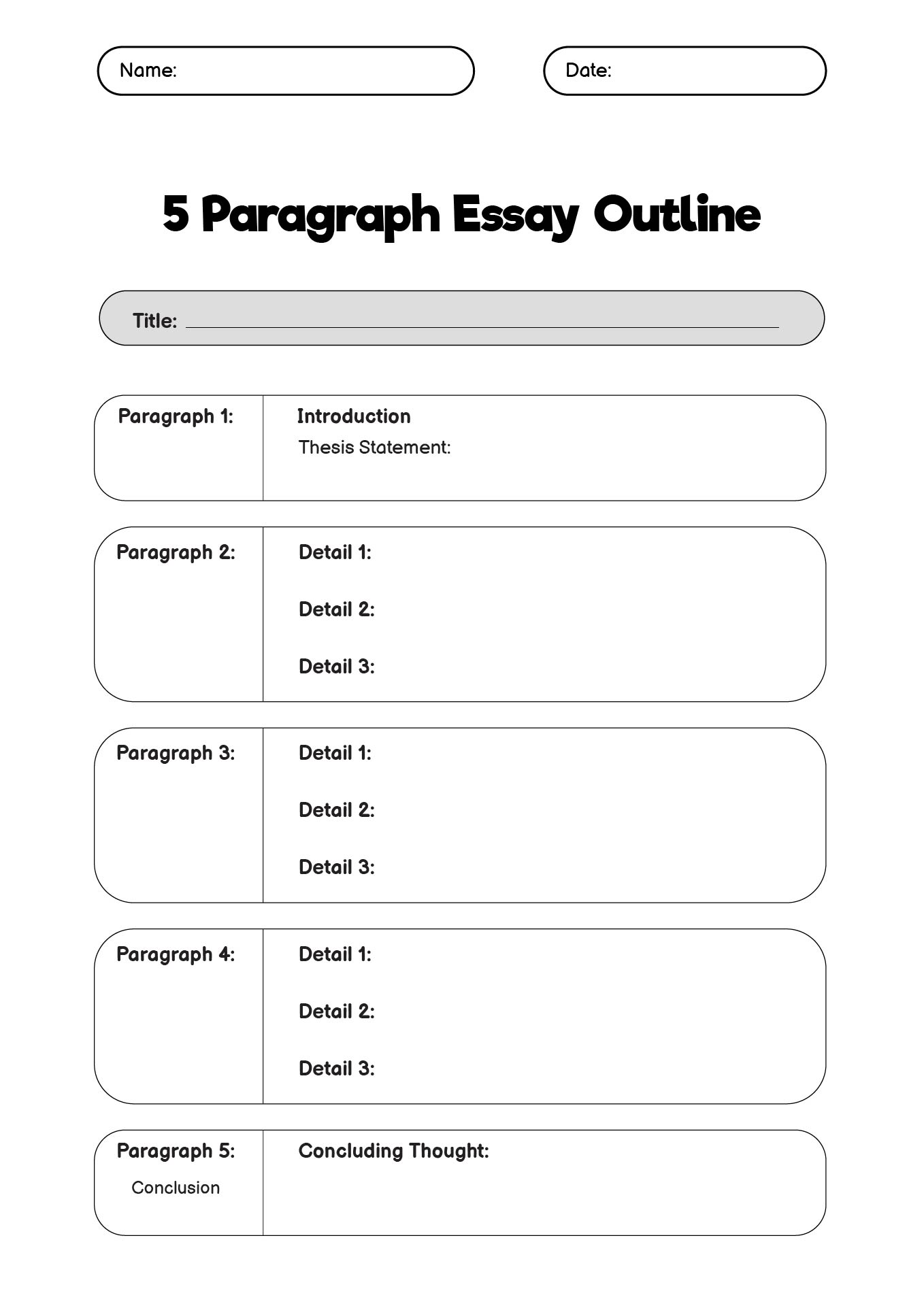 High School Essay Introduction Worksheet