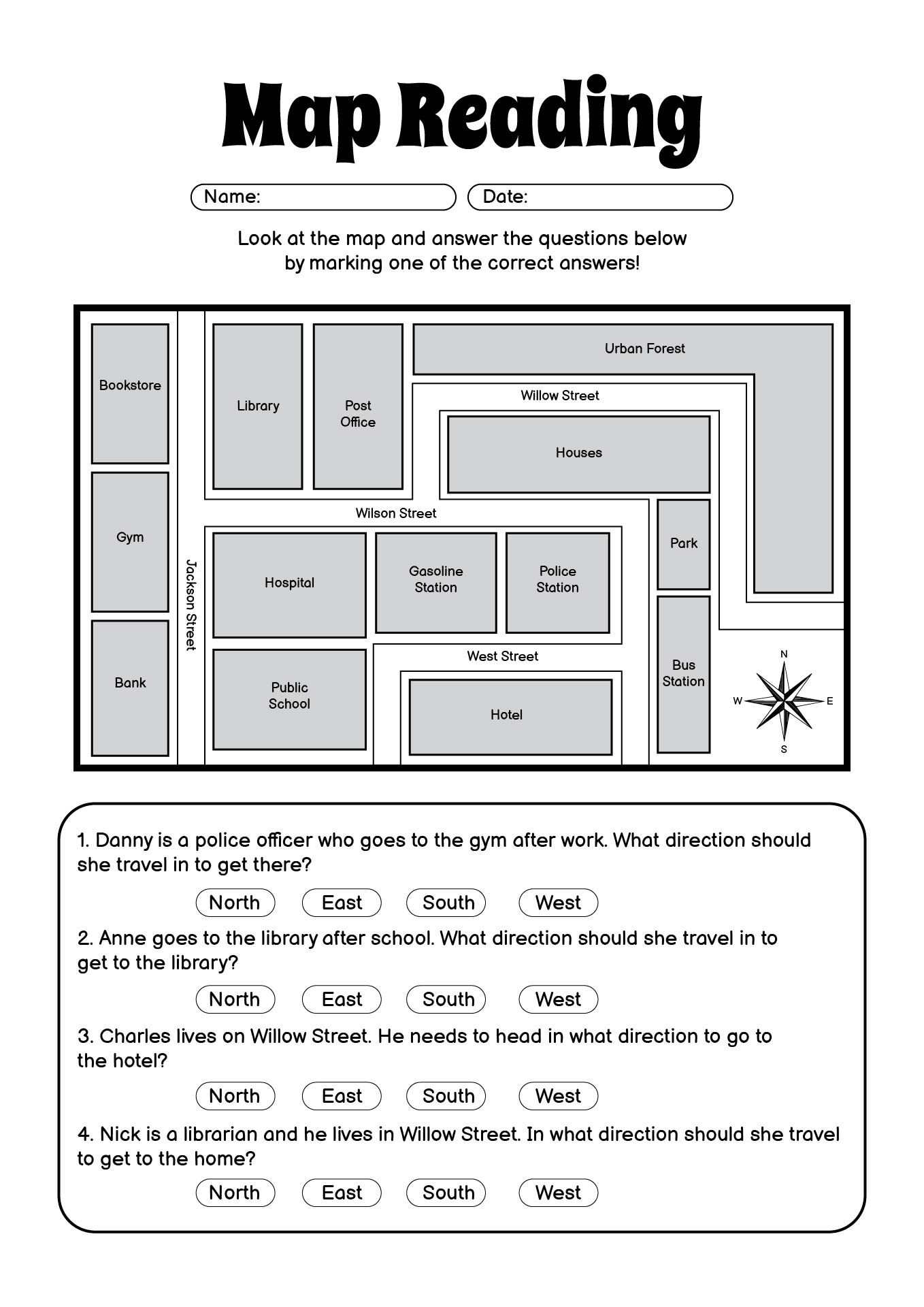 Intermediate ESL Map Guidance Exercise