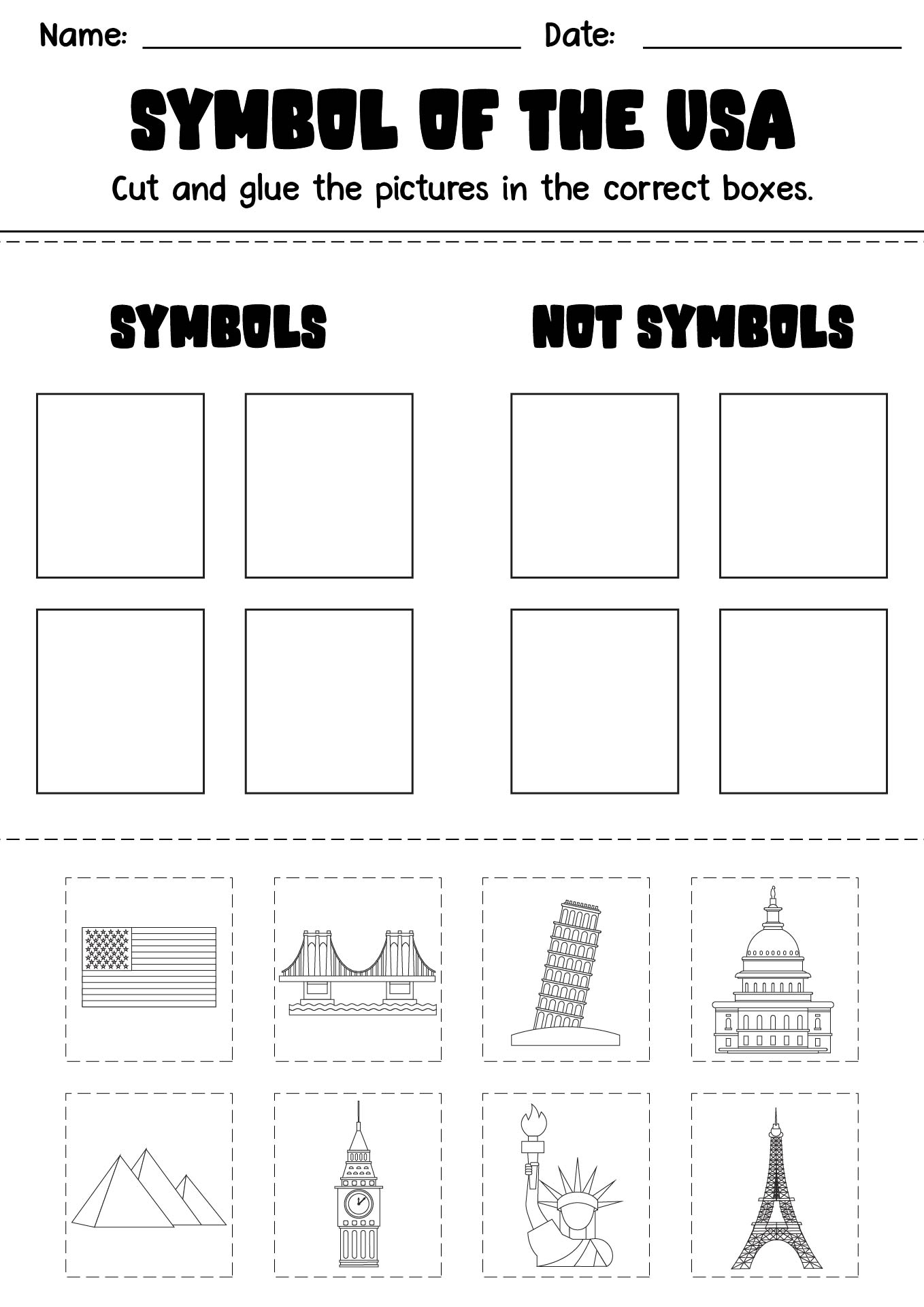 Kindergarten Social Studies National Symbols Lesson