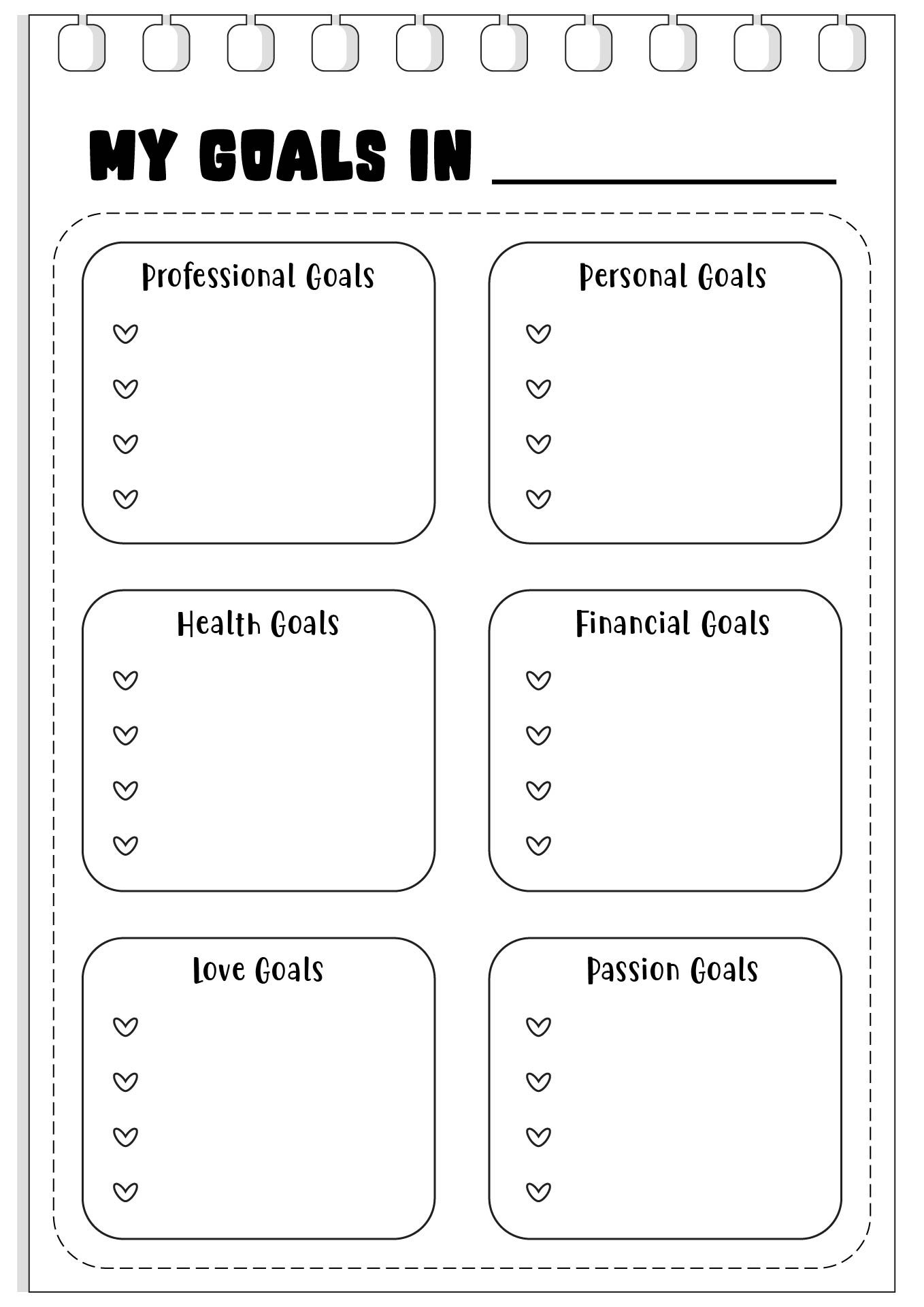 Personal Goal Printable Template