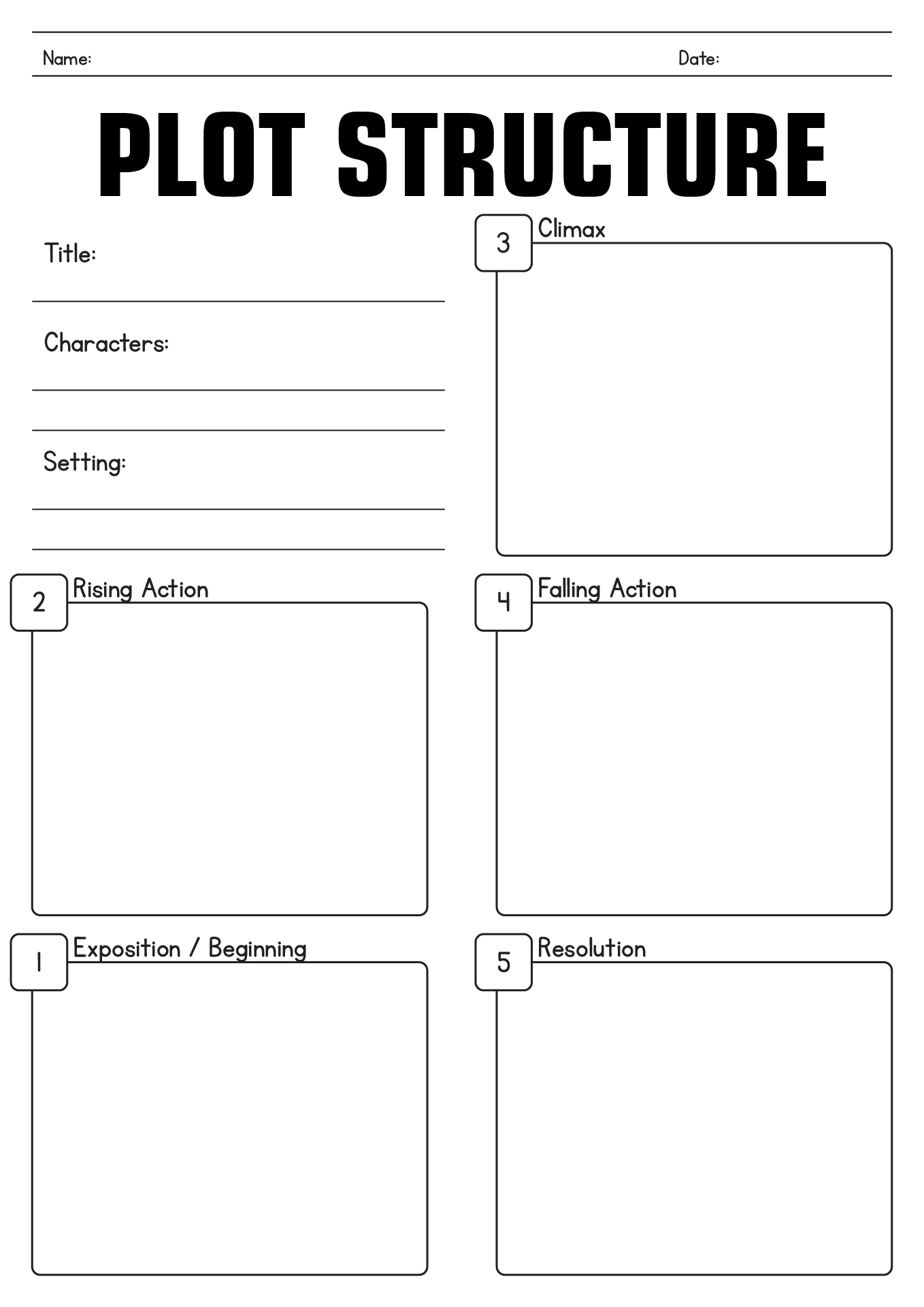 Plot Structure Middle-End Worksheet