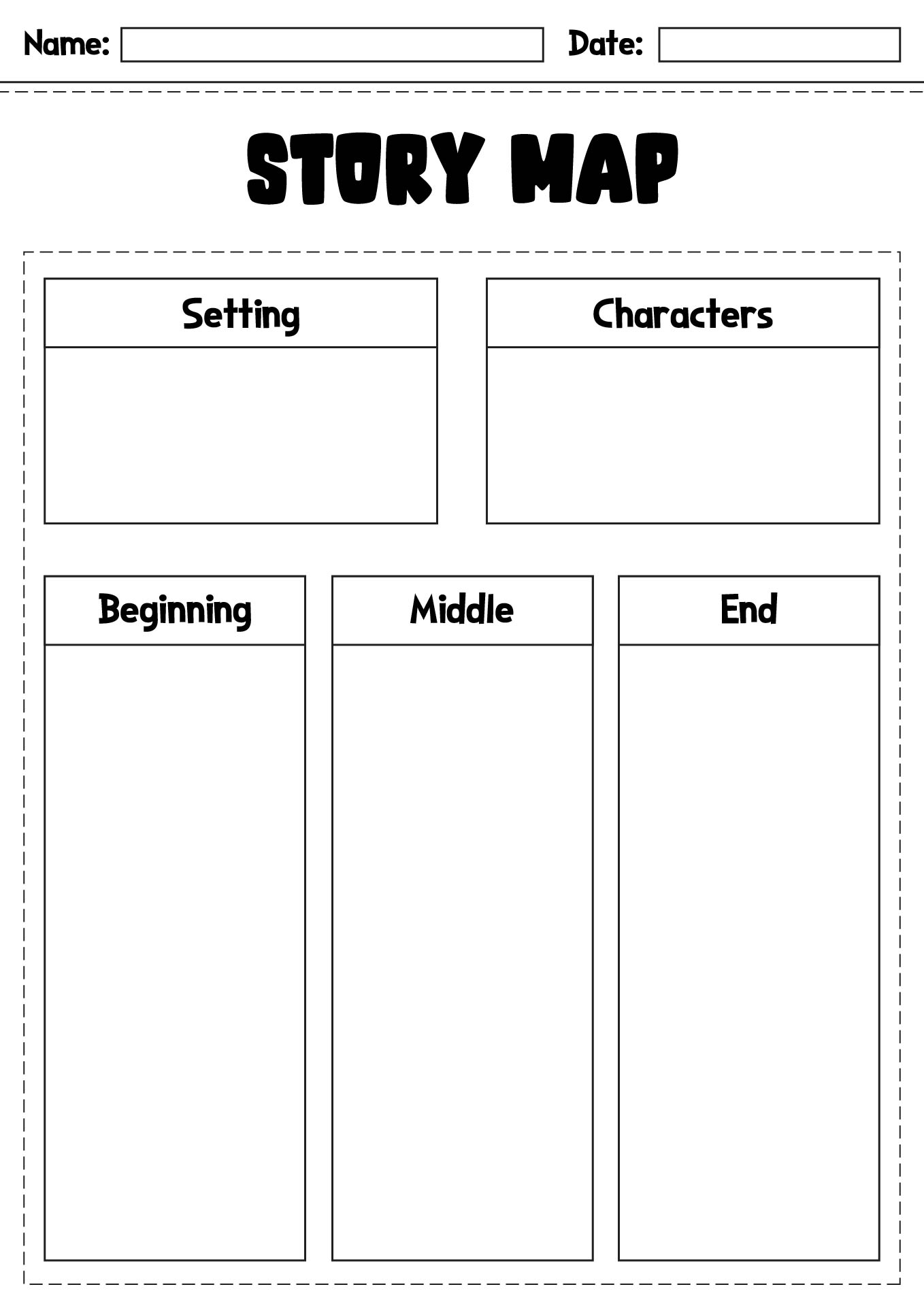 Printable Beginning Middle-End Story Map