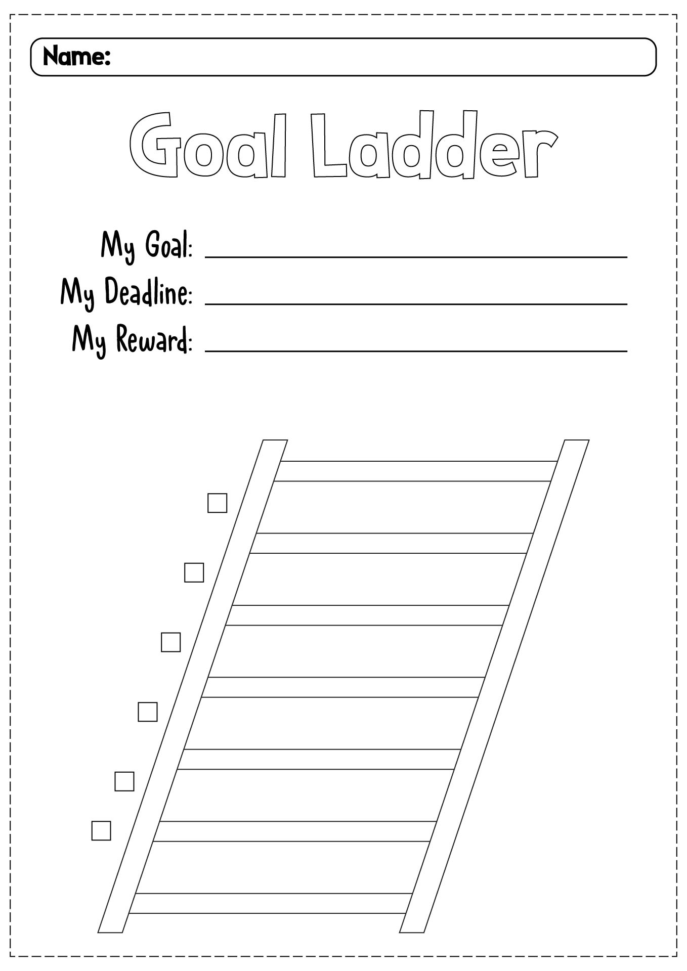 Printable Ladder Worksheet For Goal Setting