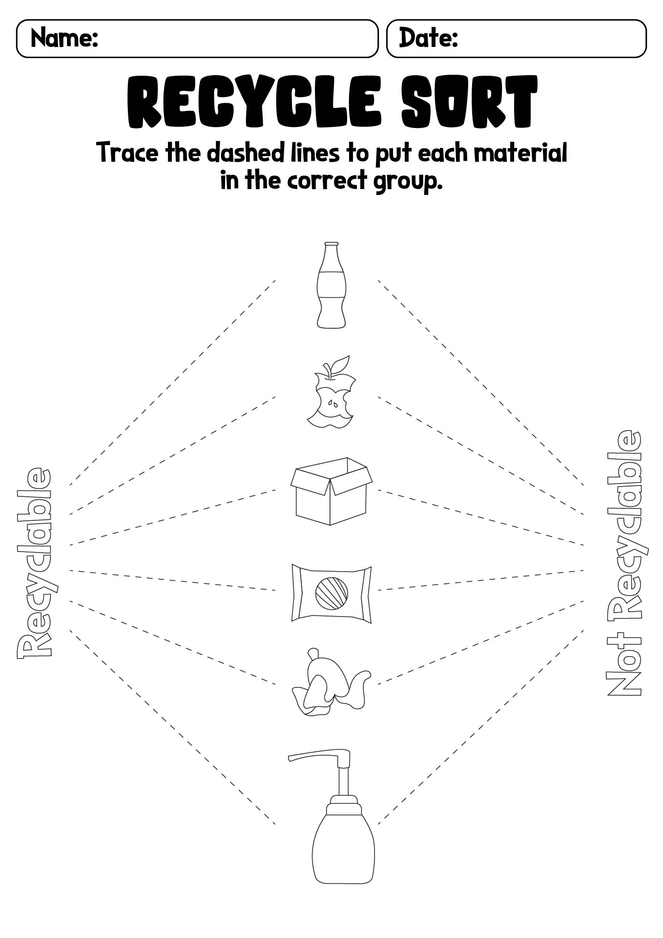 Printable Recycling Awareness Worksheet