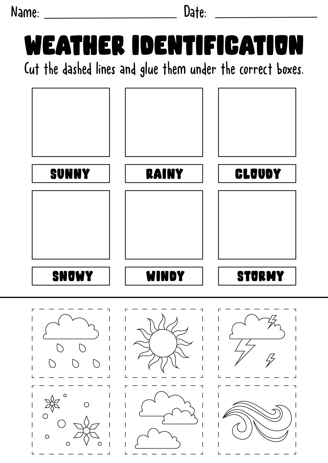 Printable Weather Activity Sheets for Kids