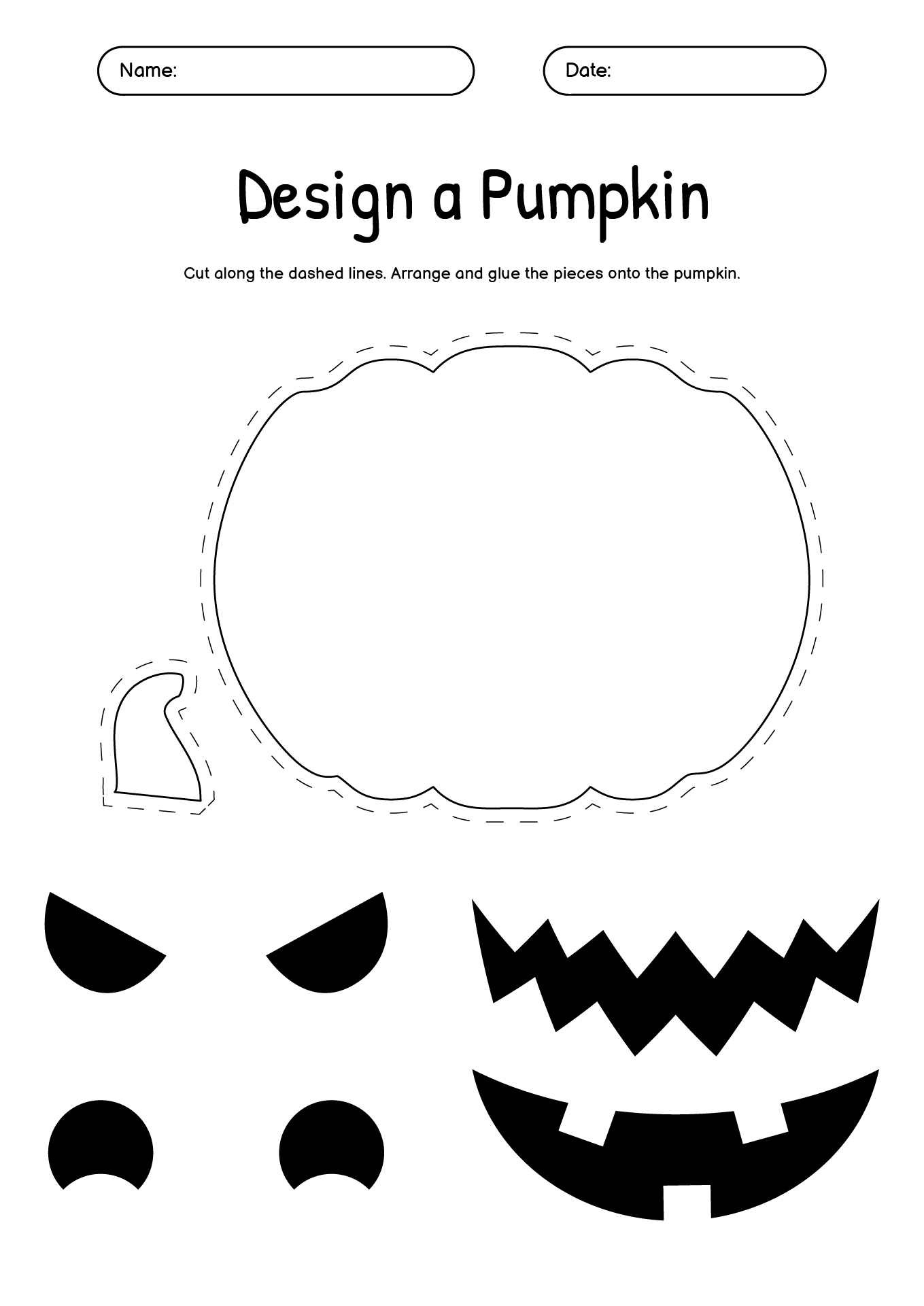 Pumpkin Silhouette Cutting Activity