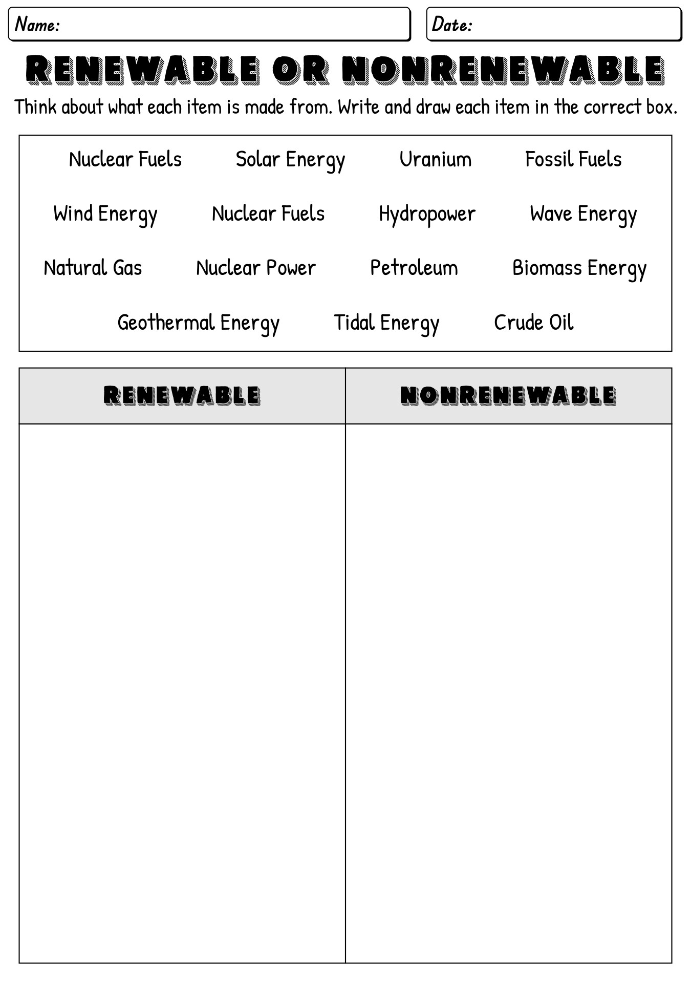 Renewable Energy Activities for 3rd Grade Science