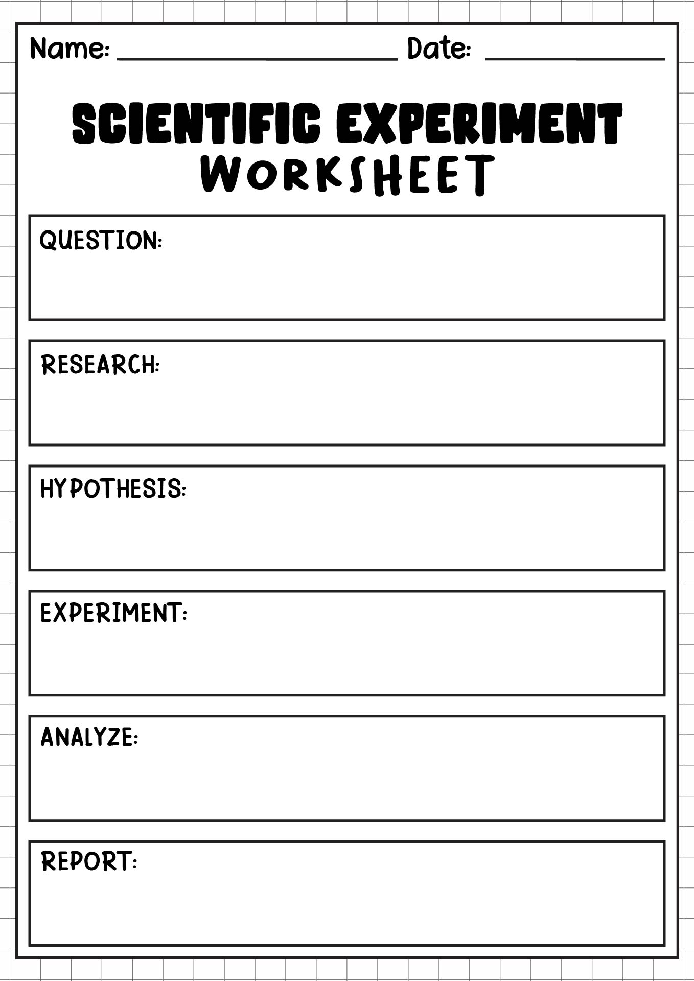 Scientific Experiment Worksheet Grade 5