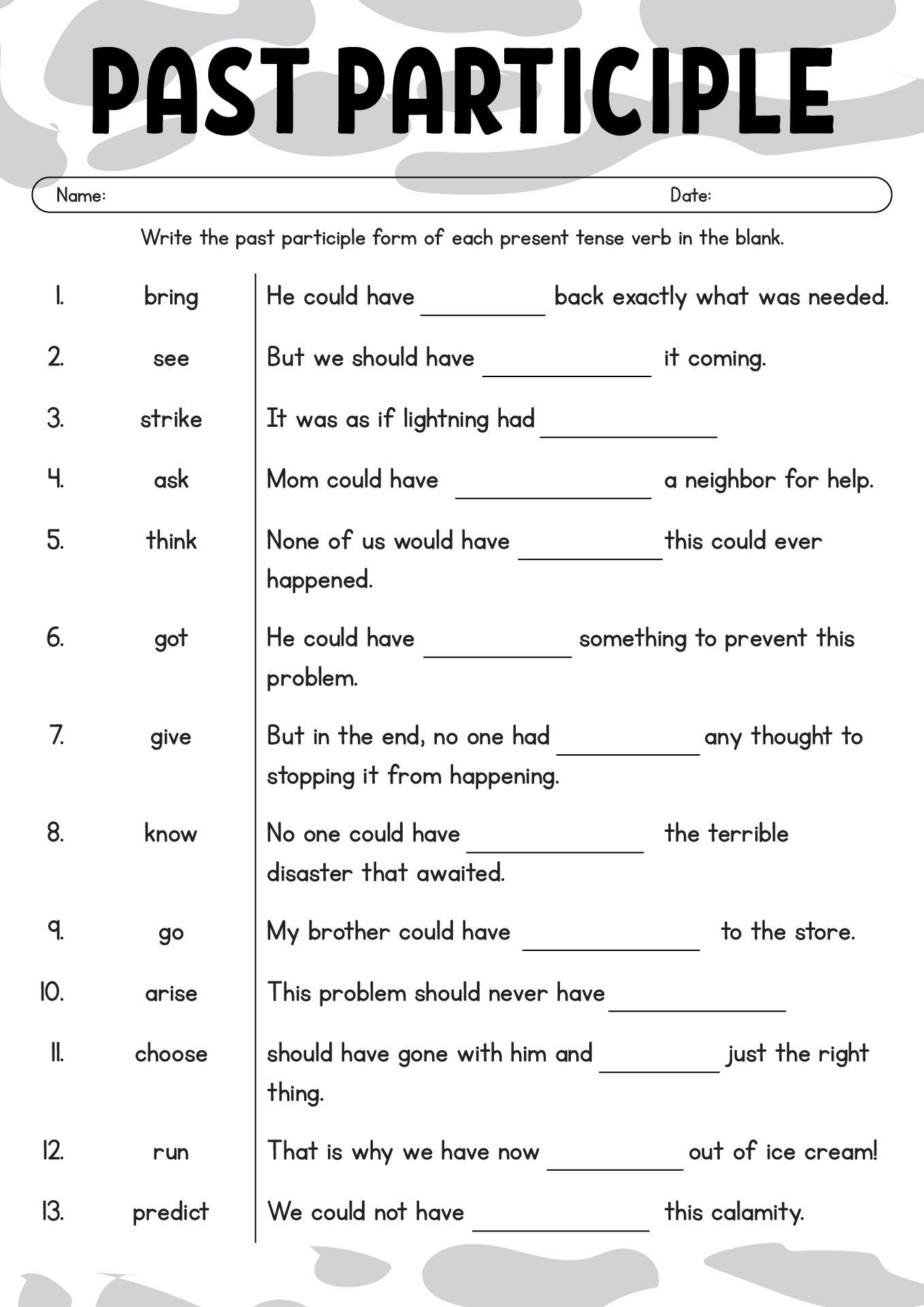 6th Grade English Grammar Worksheets