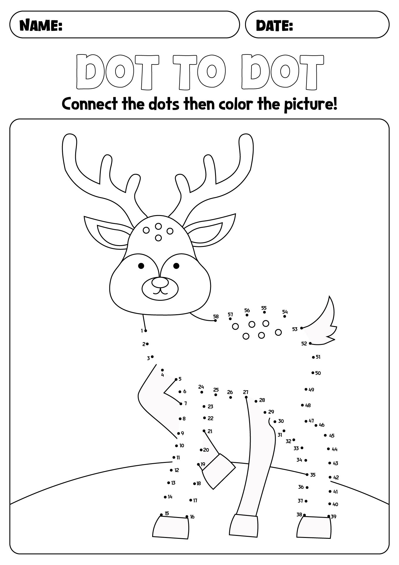 Animal Dot to Dot Printables for Preschoolers