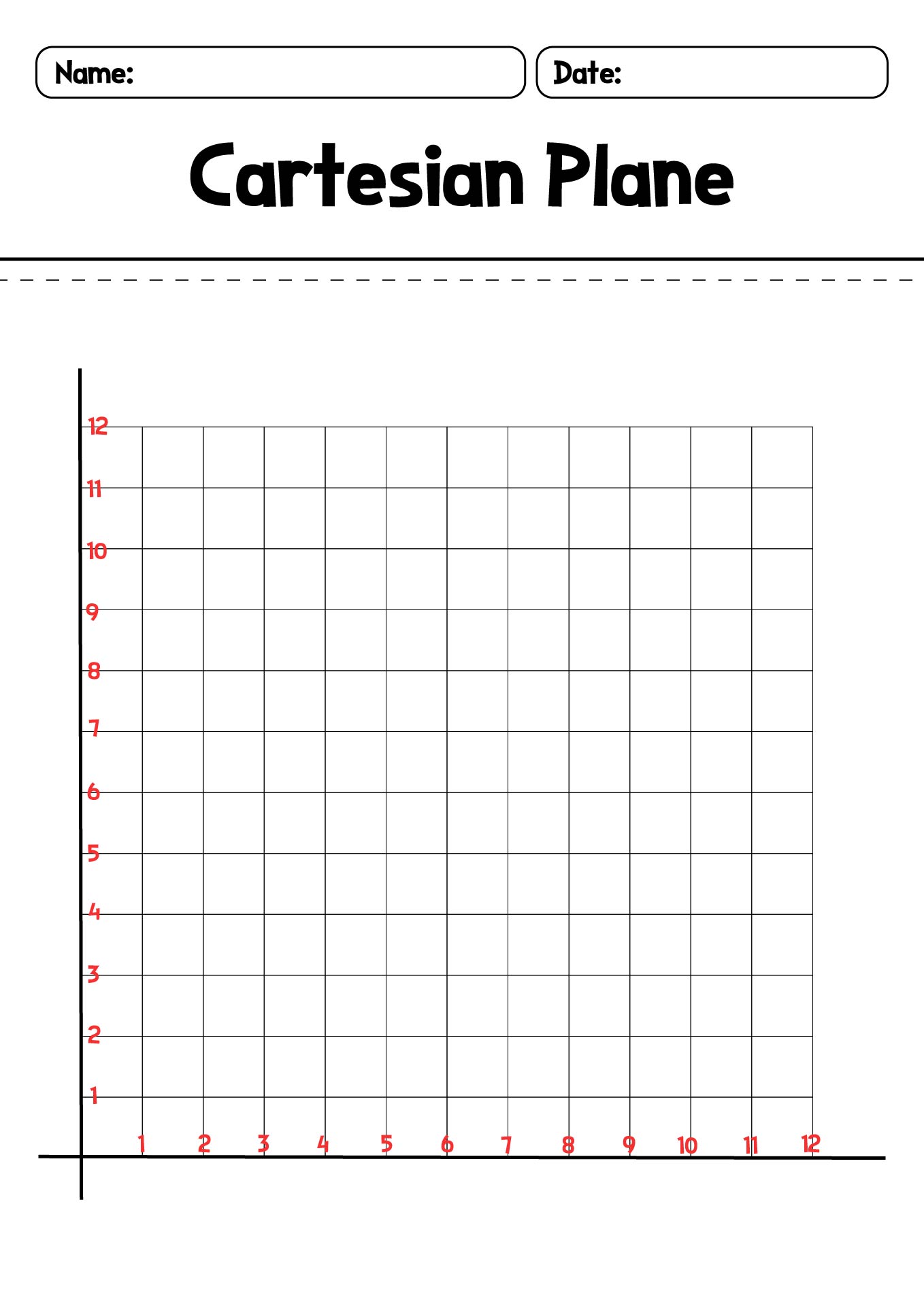 Blank Cartesian Plane Practice Worksheets