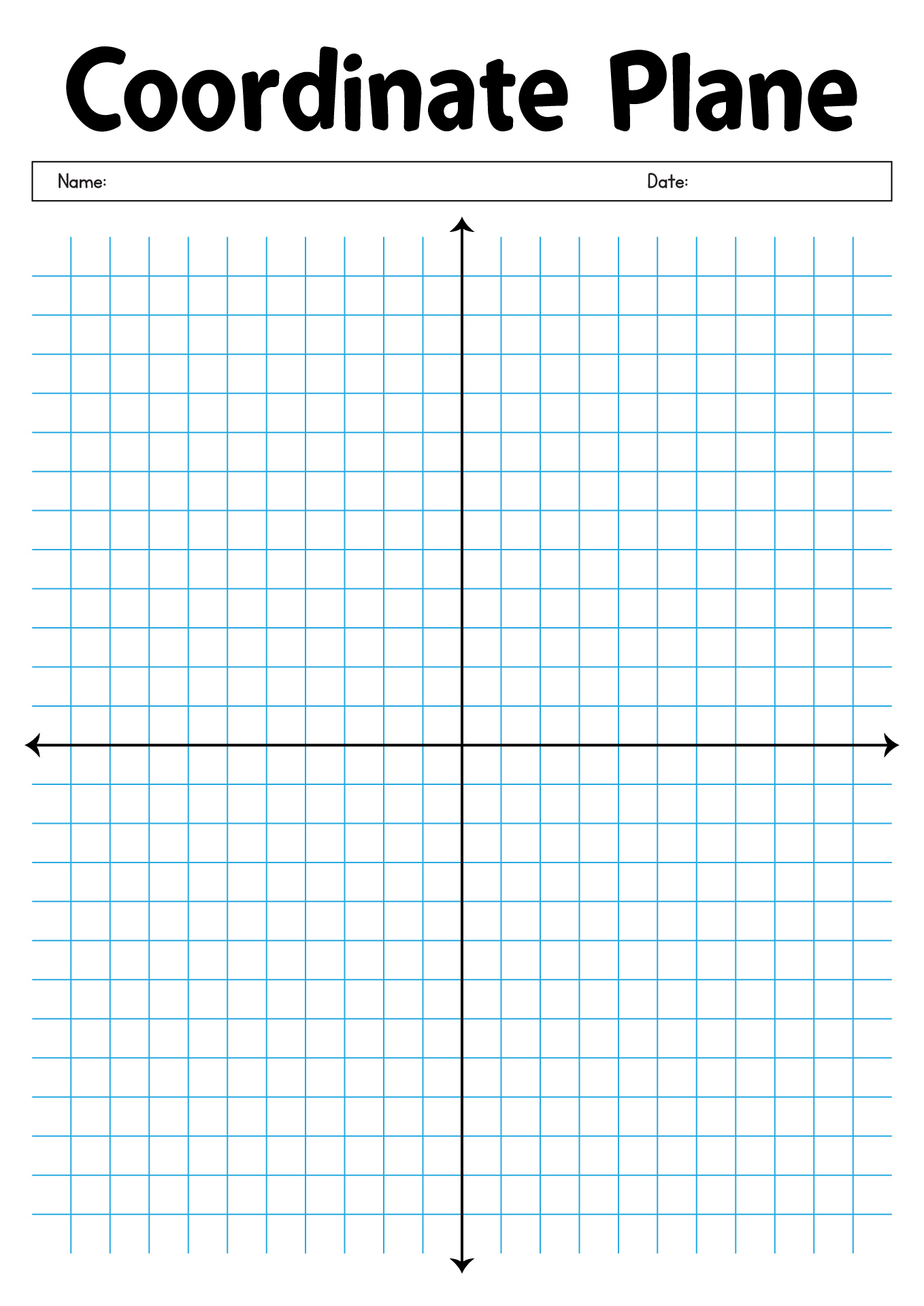 Blank Grid Coordinate Plane Sheets For Math