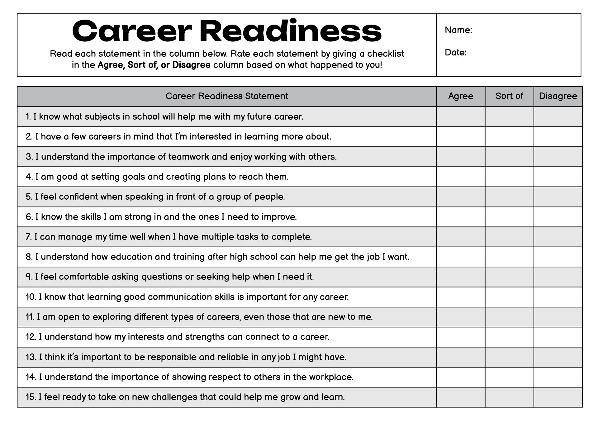 Career Readiness Middle School Lesson Plans