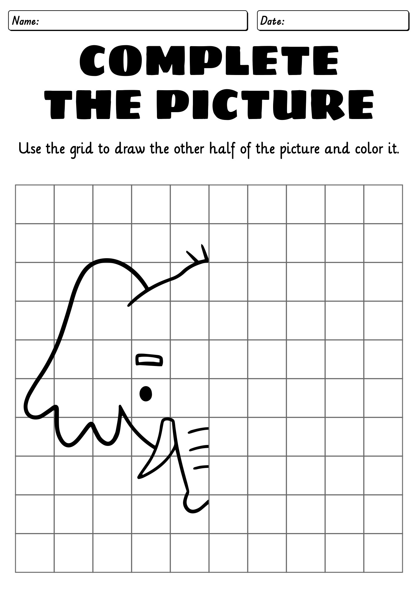 Complete Drawing Worksheet For Kids