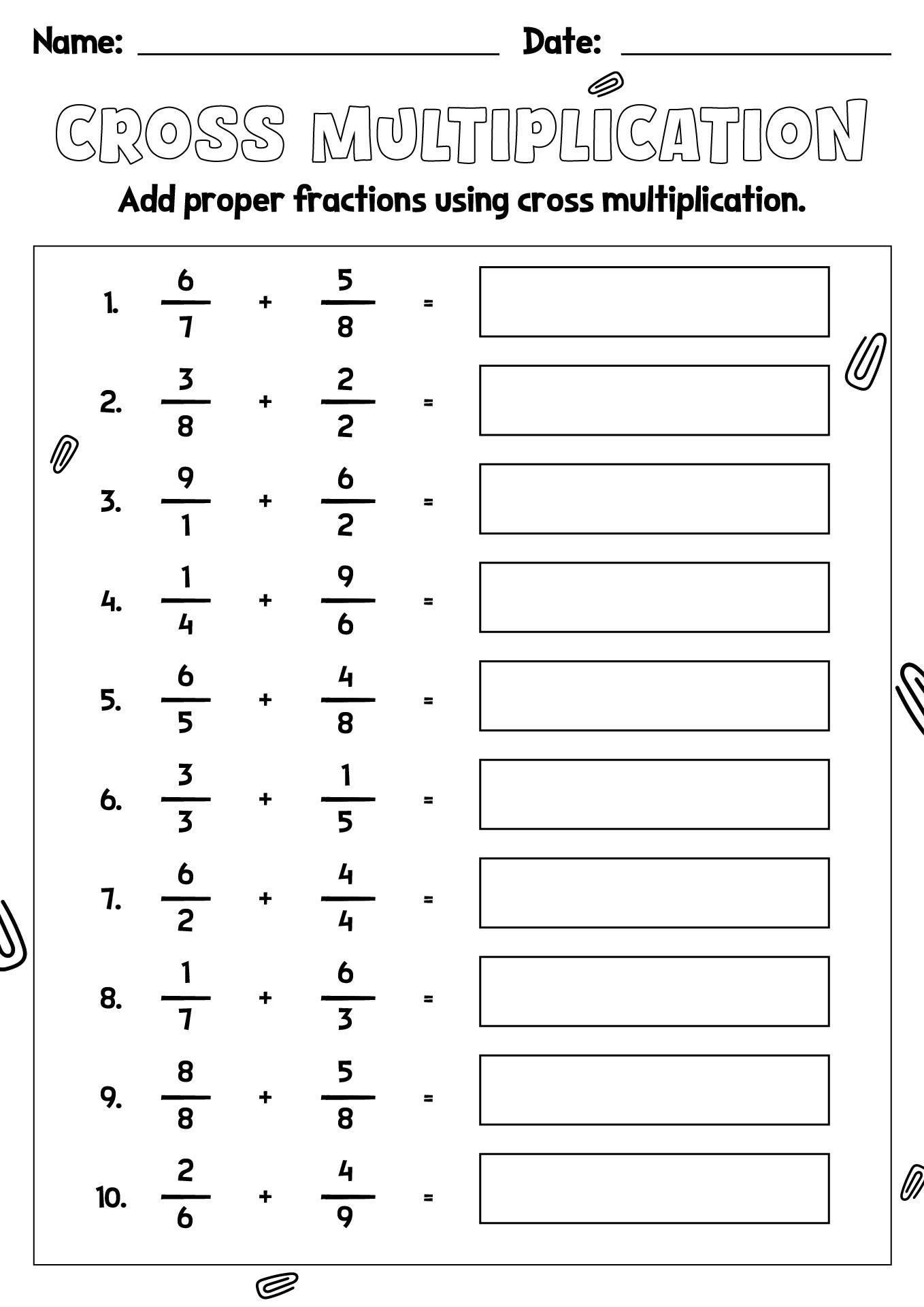 Cross Multiplication Proportion Worksheet