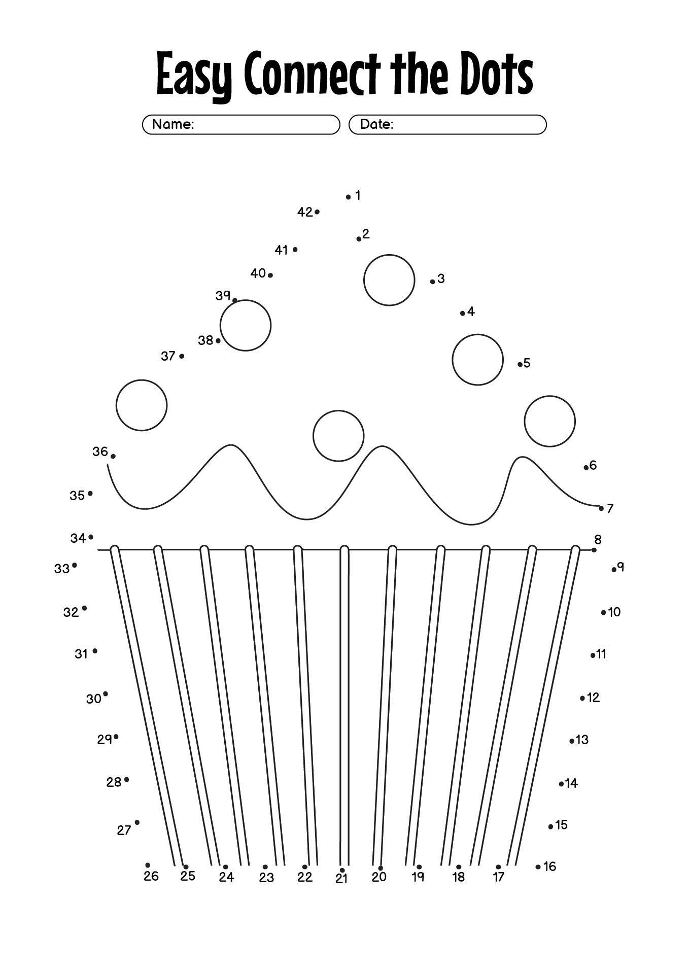 Easy Connect the Dots Printables for 1st Graders