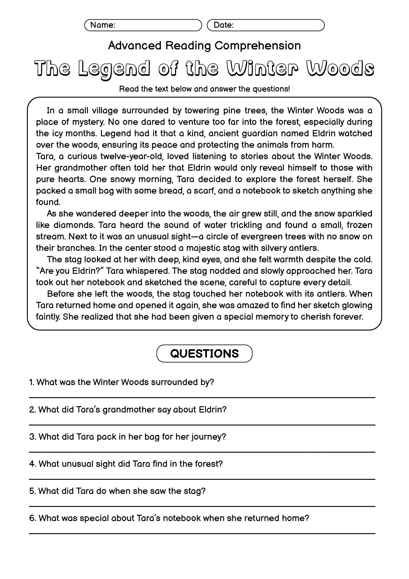 ESL Advanced Reading Comprehension Worksheets