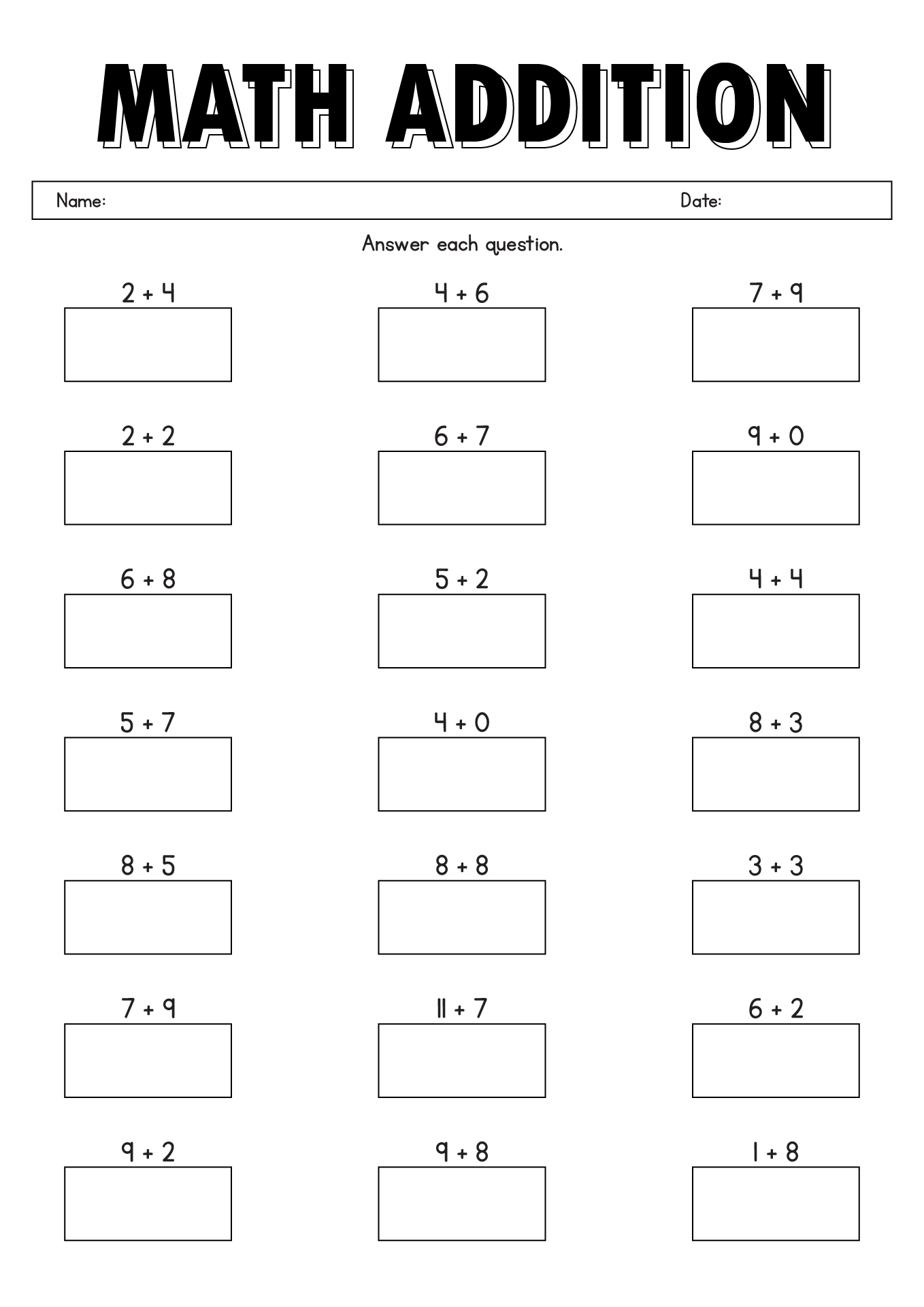 First Grade Kumon Math Worksheets